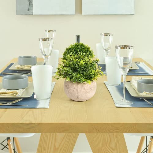 Mini Sage Potted Boxwood Topiary Artificial Plants for Home Decor Green