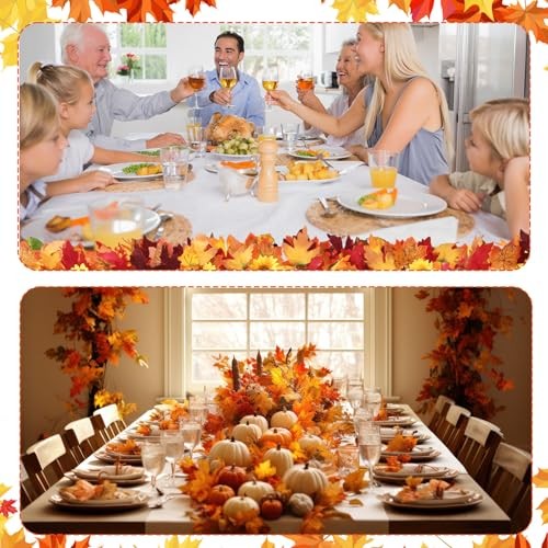 12 Pack 68ft Fall Garland with Sunflowers, Maple Leaves & Berries Orange Mixed