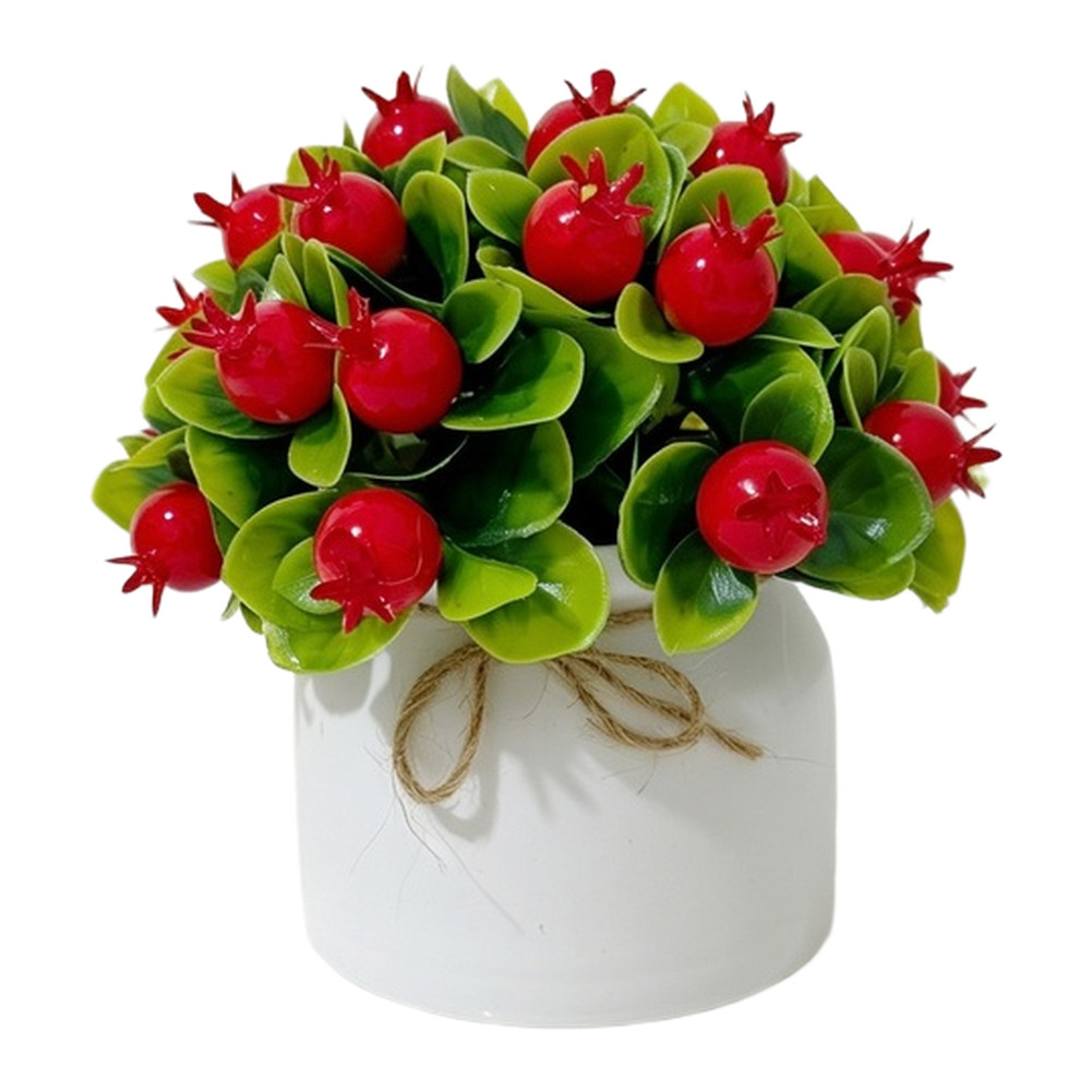 Tabletop Artificial Fruit Bonsai 27 Pcs Potted Plants for Home Office Decor