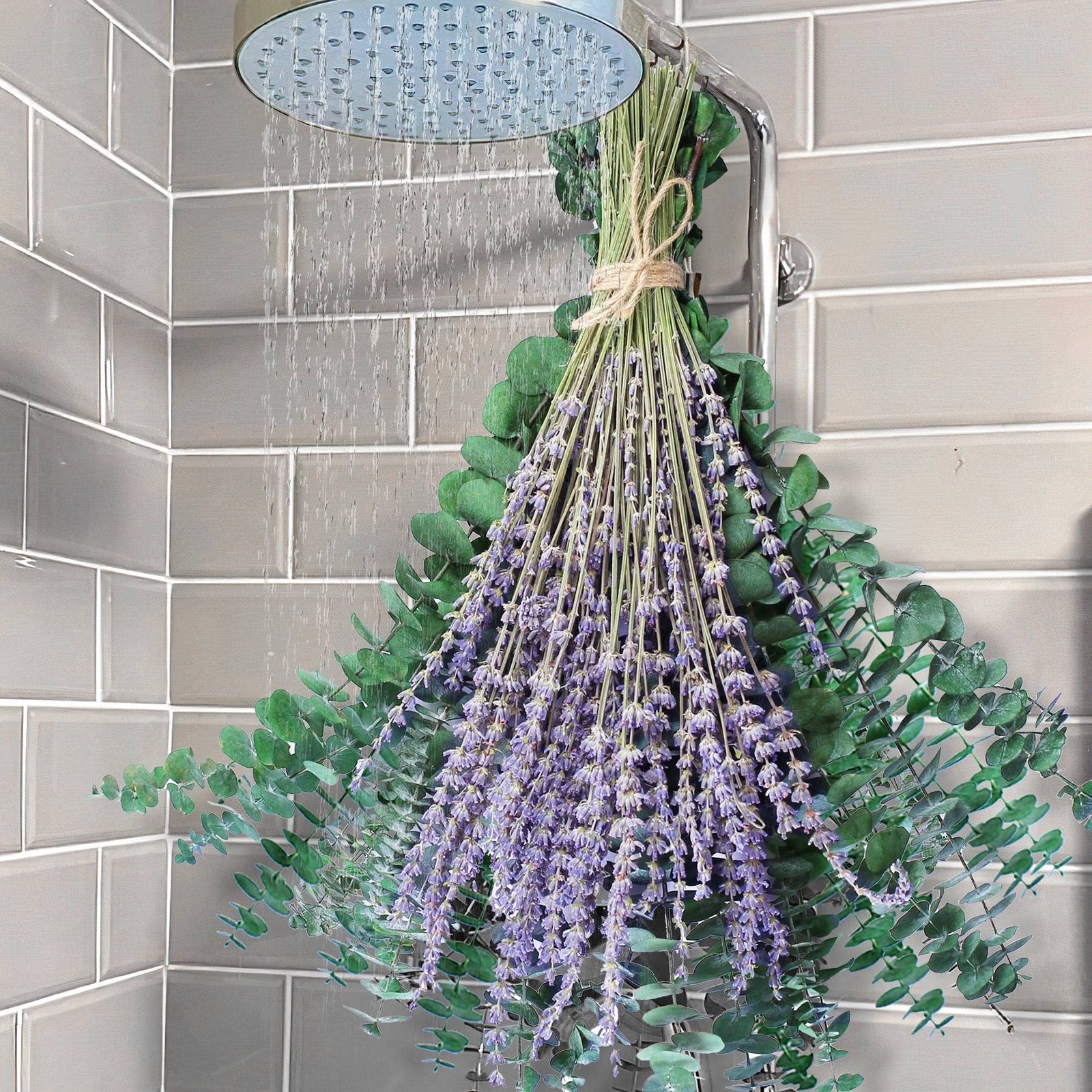 70PCS Preserved Eucalyptus Stems & Dried Lavender Bundles for Shower, 17” Na…