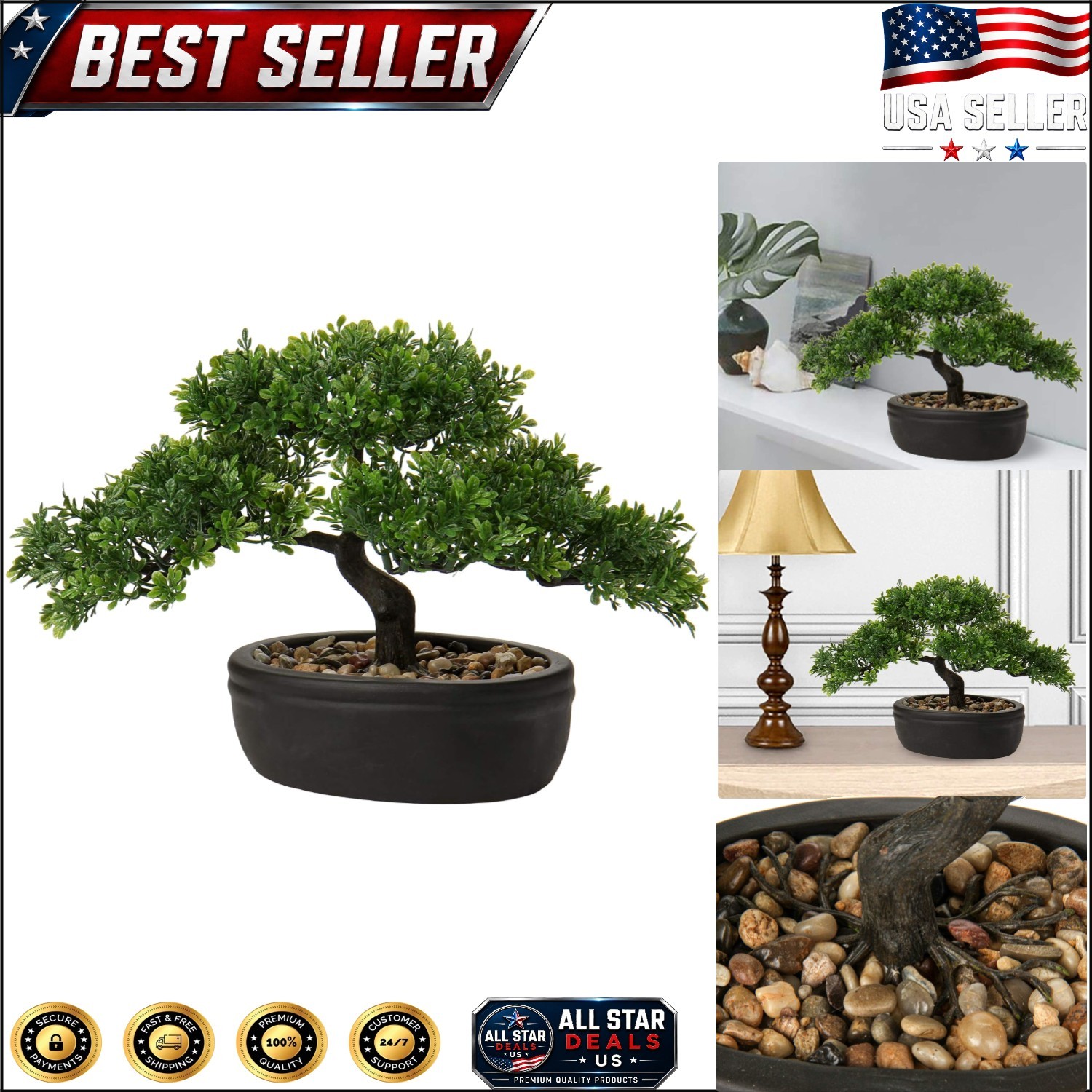 Chic Artificial Bonsai Tree with Pull-Down Branch – Ideal Home or Office Accent