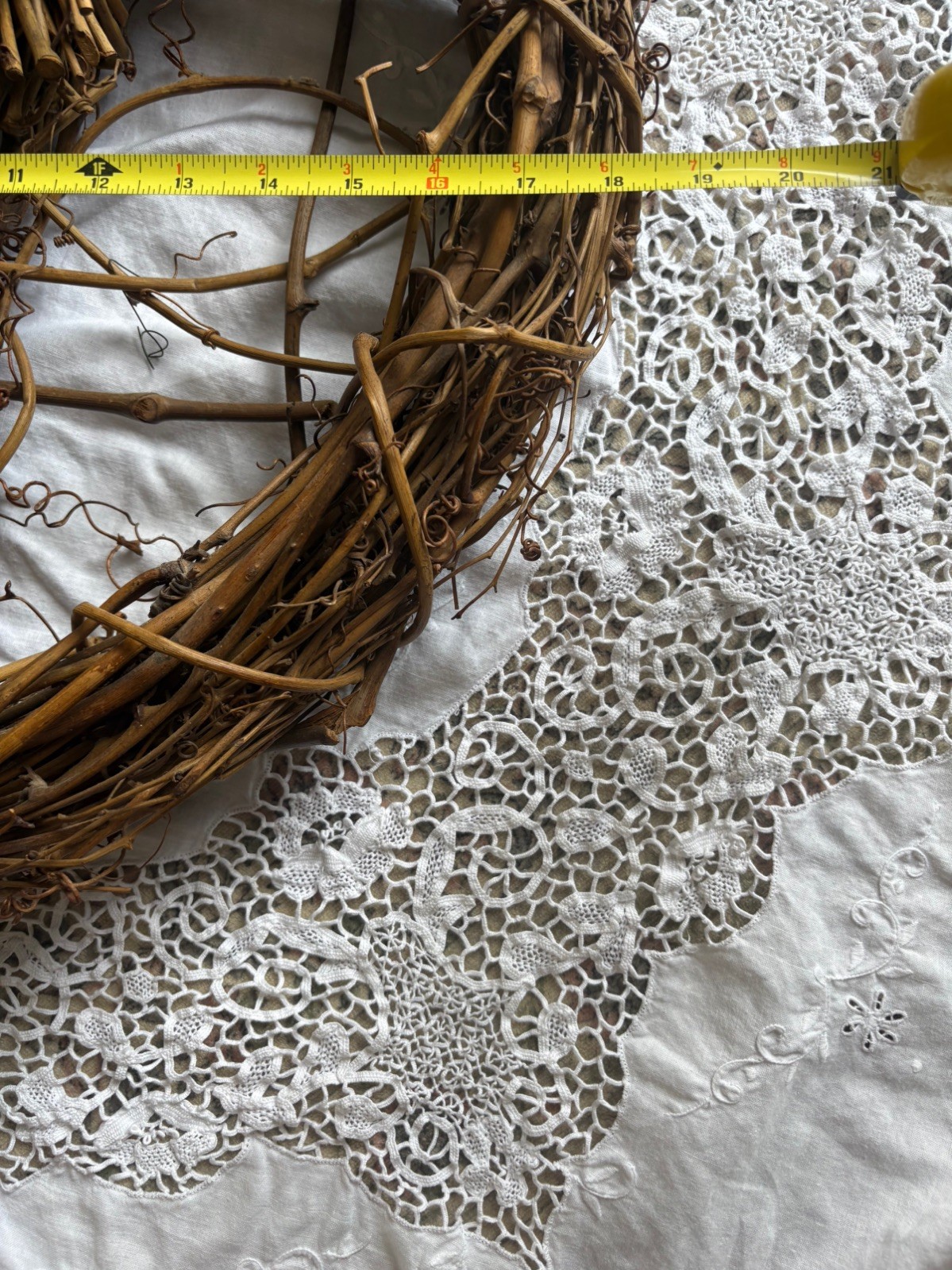Natural Grapevine Wreath Vintage 18 inch Primitive Farmhouse Decor