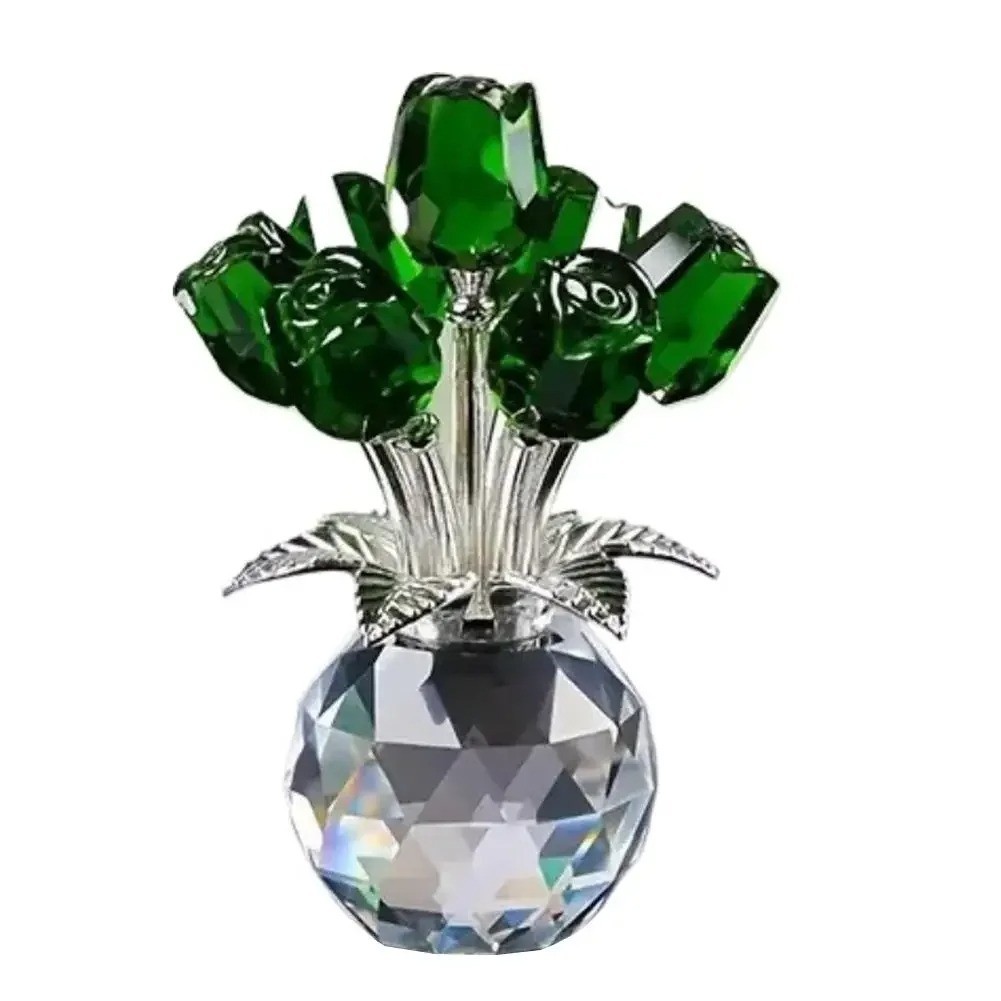 Eternal Crystal Rose Gift Artificial Glass Rose Bouquet Valentine Anniversary