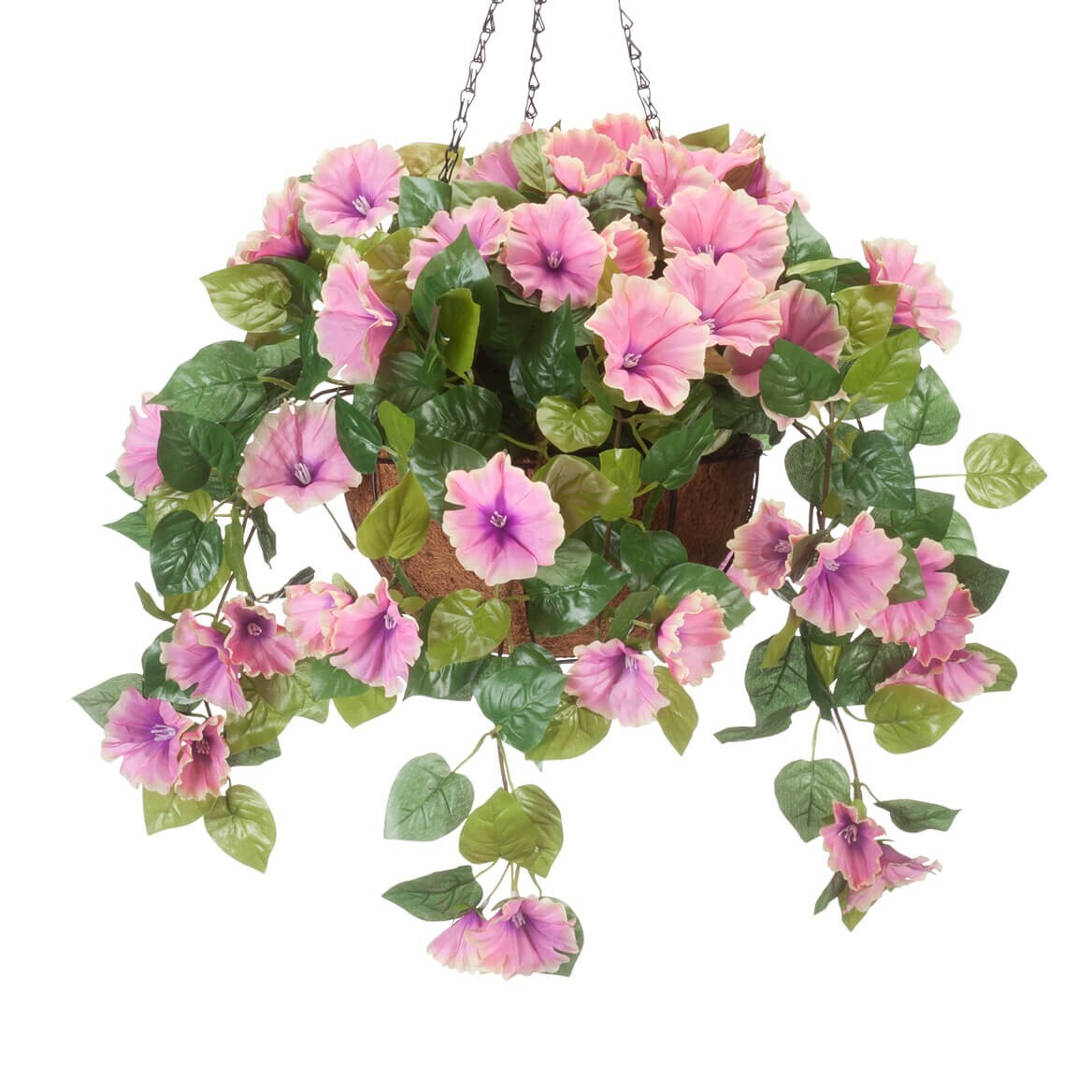 Large Artificial Carefree Pink Petunia Plant Indoor/Outdoor Hanging Basket
