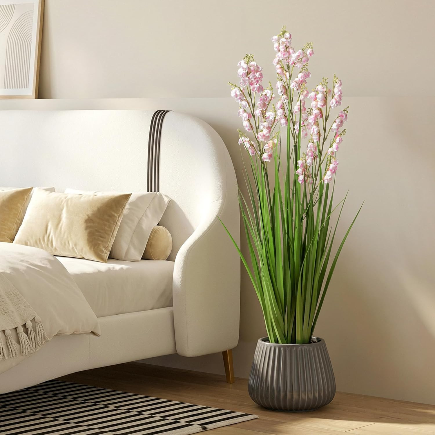 Artificial Pampas Grass – 36″ Pink Fake Plants for Indoor & Outdoor Decor (2Pcs)