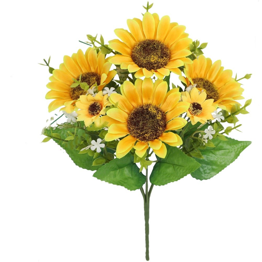 Silk Sunflower Bouquet 38cm 30cm 31cm for Wedding Home Decor Photography Props