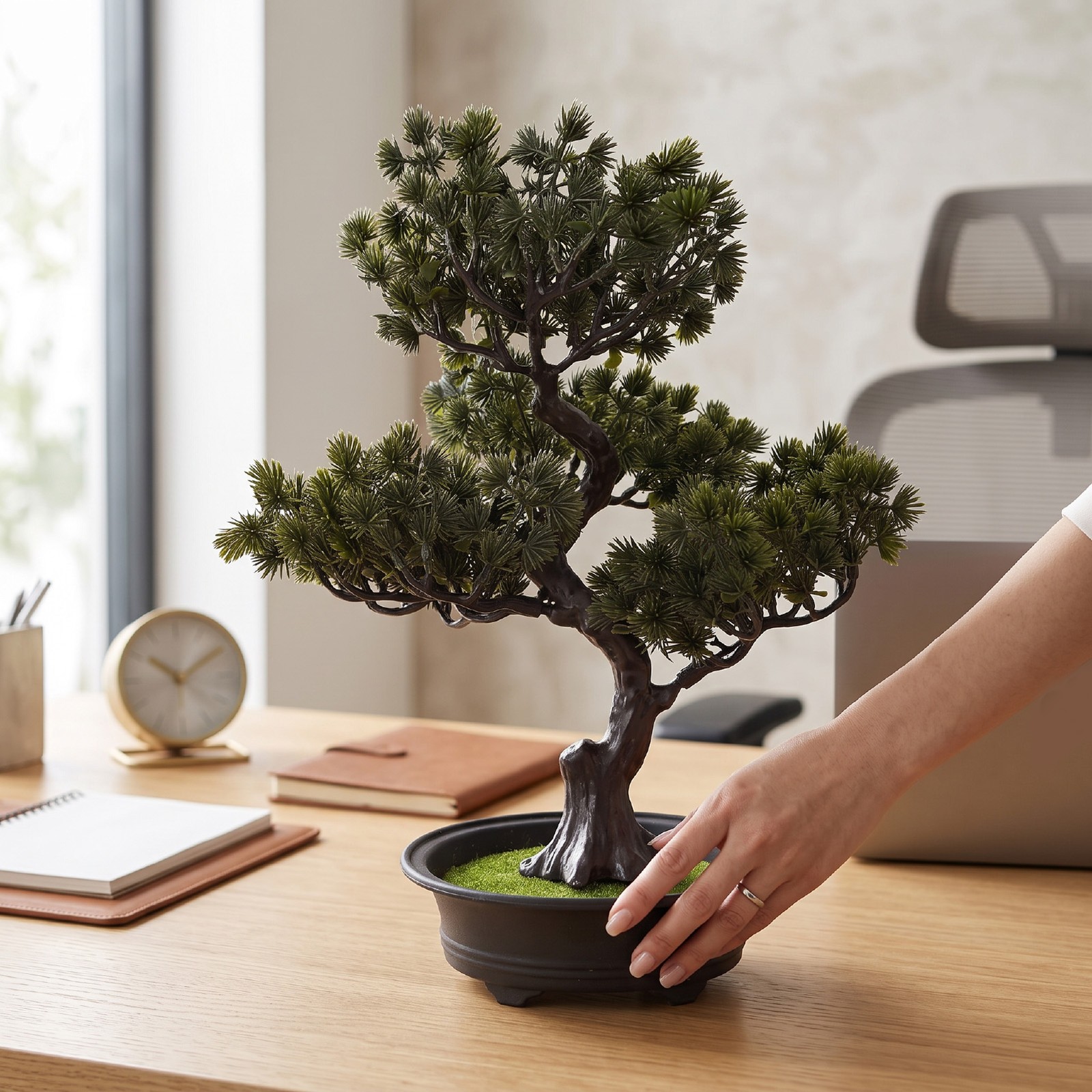Artificial Bonsai Tree Indoor Small Fake Plant Faux Bonsai Tree Wi CHU