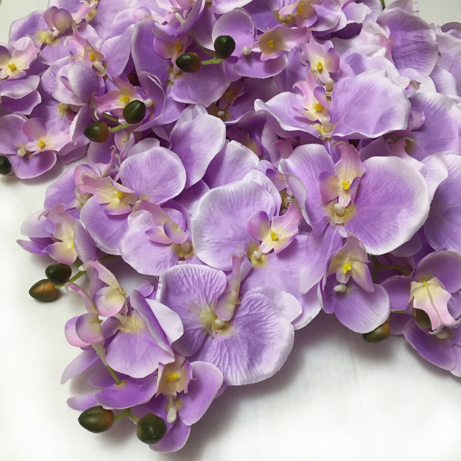 6 PCS Light PURPLE Orchid Phalaenopsis Artificial Realistic Silk Flowers 36 in