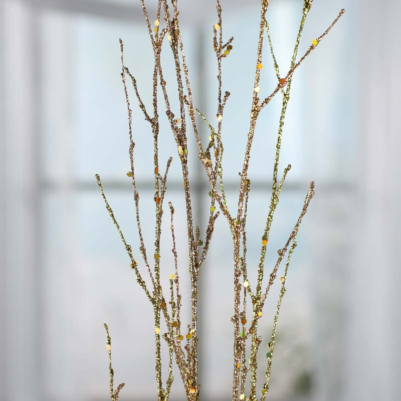 Factory Direct Craft Package of 12 Sparkling Gold Artificial Twig Picks