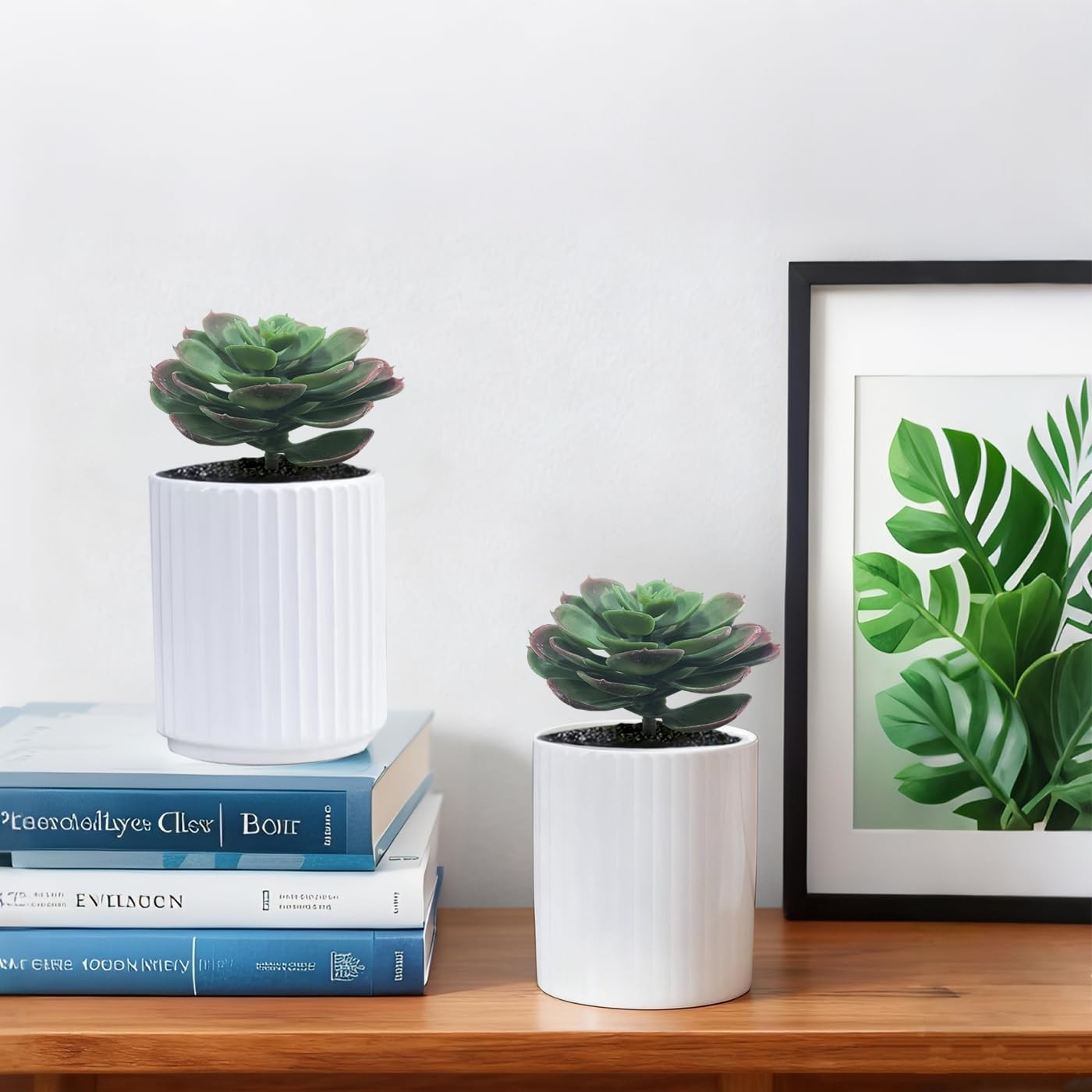2Pcs Artificial Succulent Plants, Lotus Flower Realistic Fake Succulents, Fak…