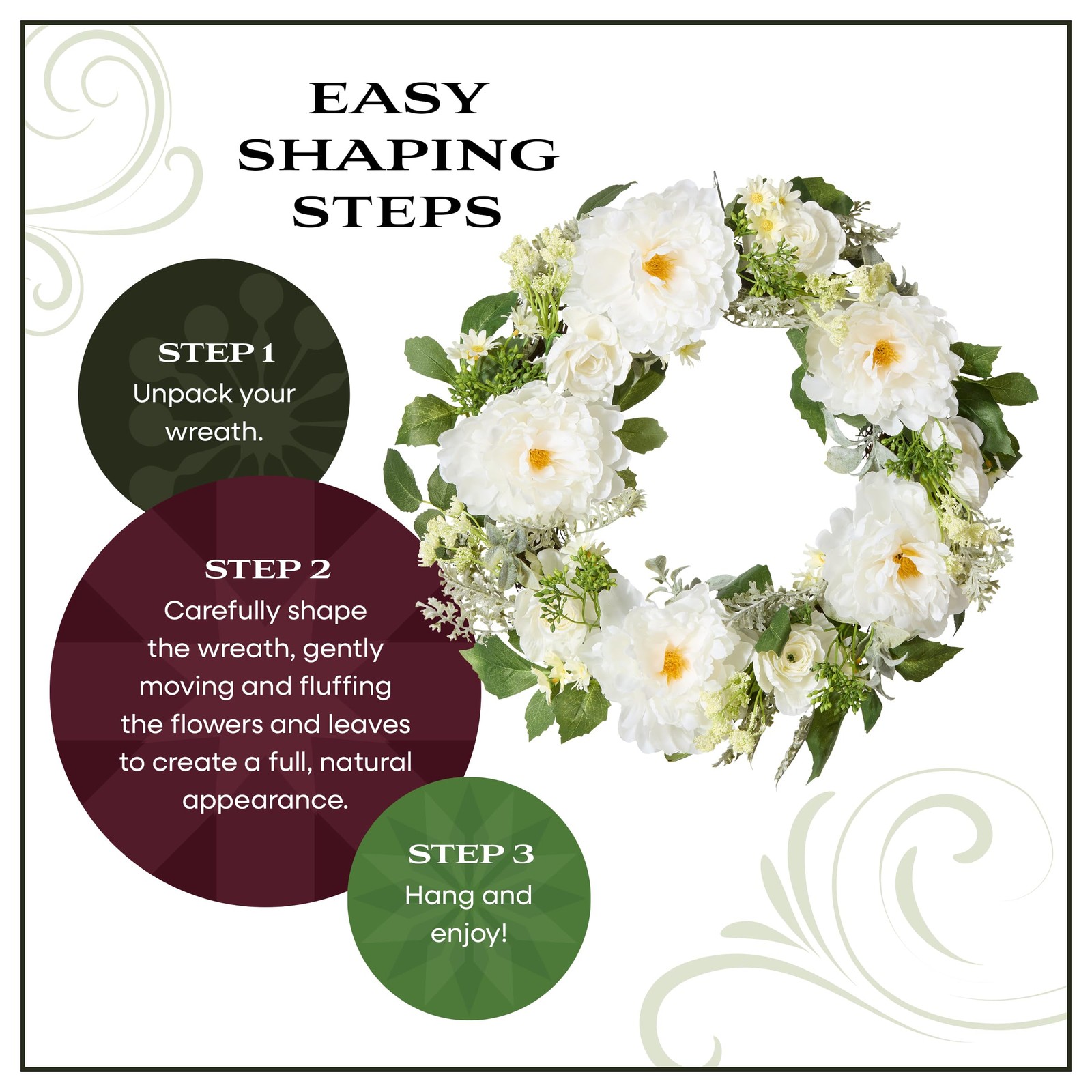 National Tree Company 22 inch Artificial Spring Wreath with Daisy, Peony, and…