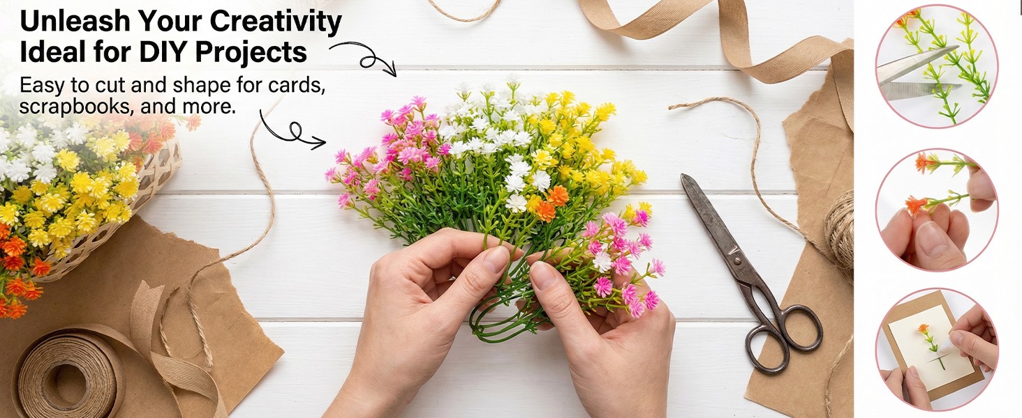 Baby Breath Flowers Artificial Bulk – 100 Mini Artificial Flowers | Mini Flower