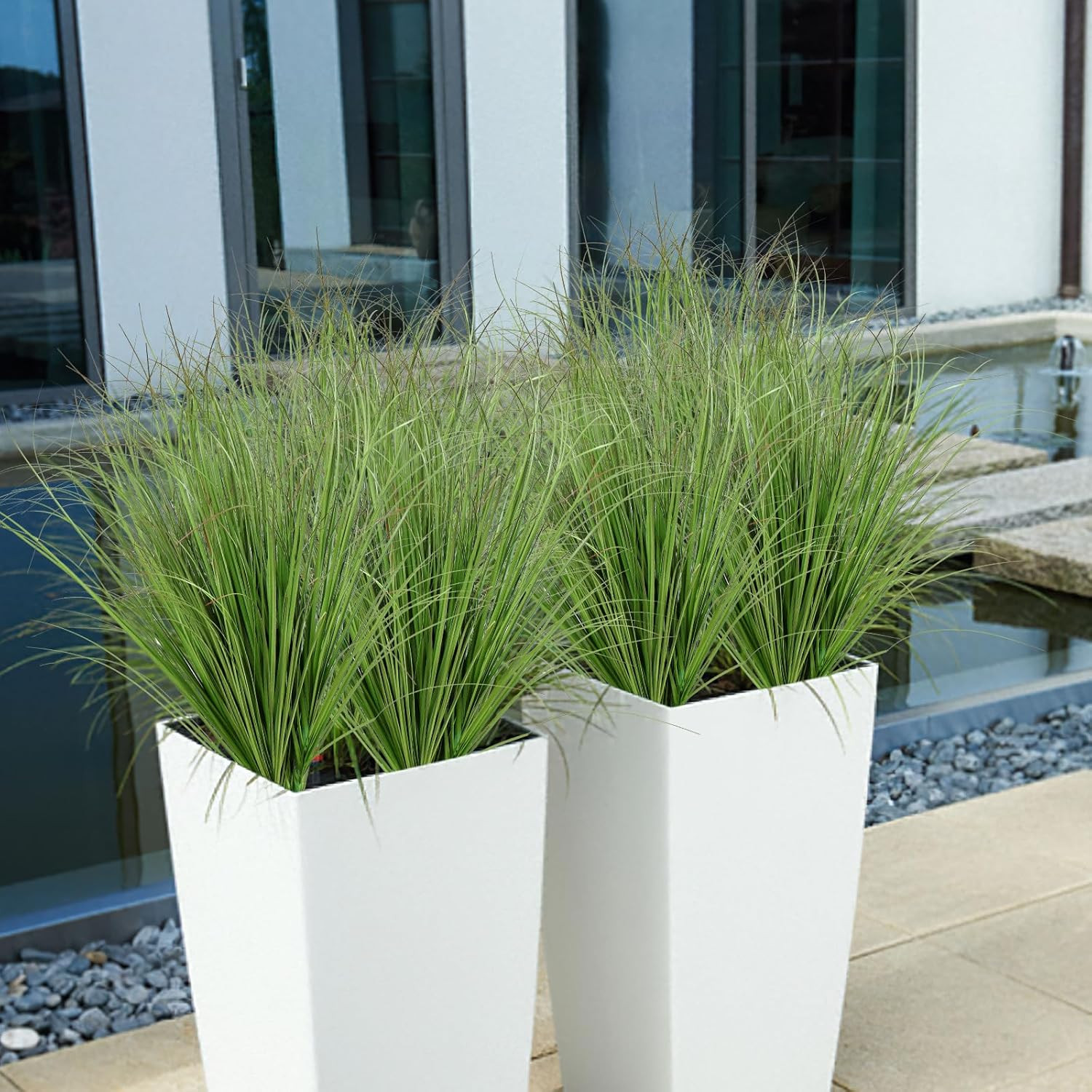 Plantas Artificiales Exterior 20pcs Hierba Falsa Resistente UV Decoracion Jardín