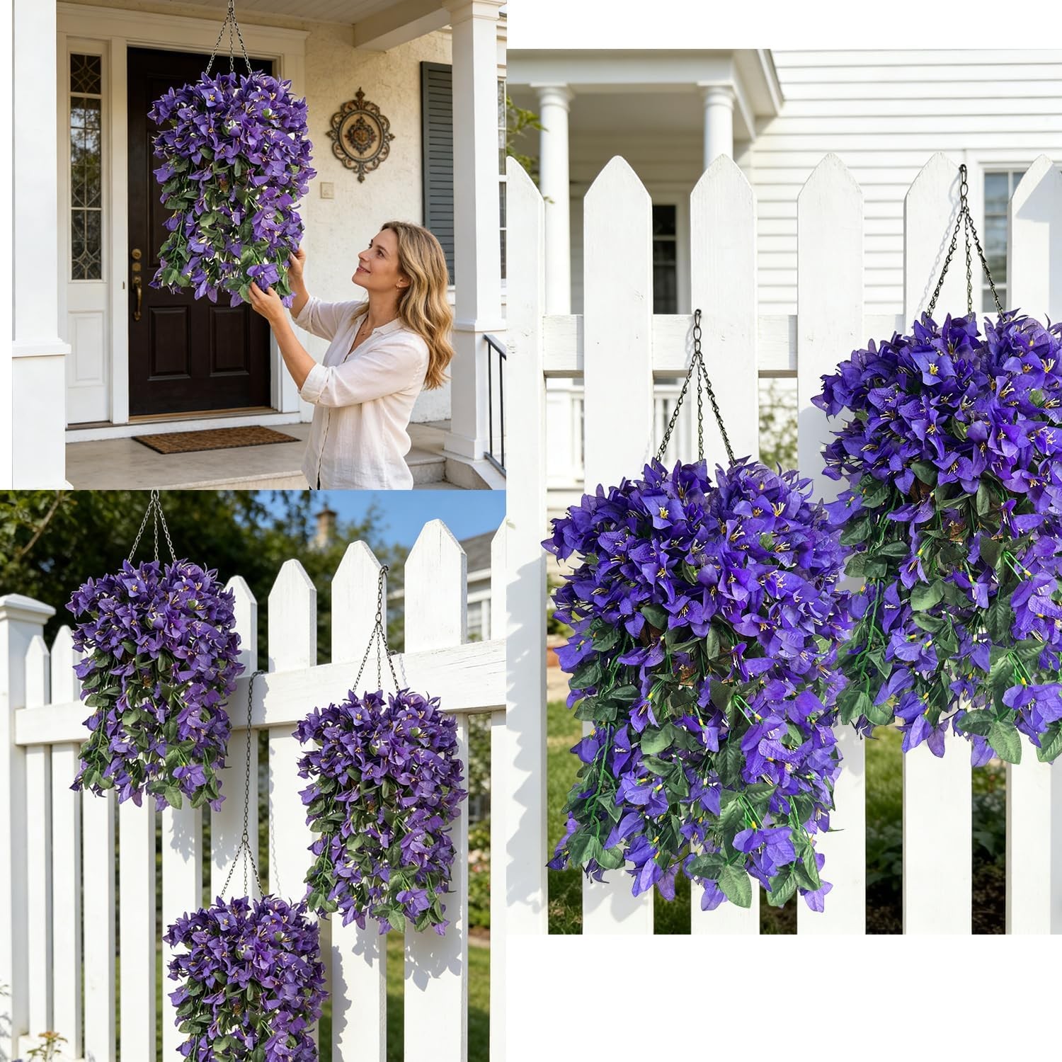 Faux Bougainvillea Artificial Flowers Plants for Outdoors Outside Decoration, 2