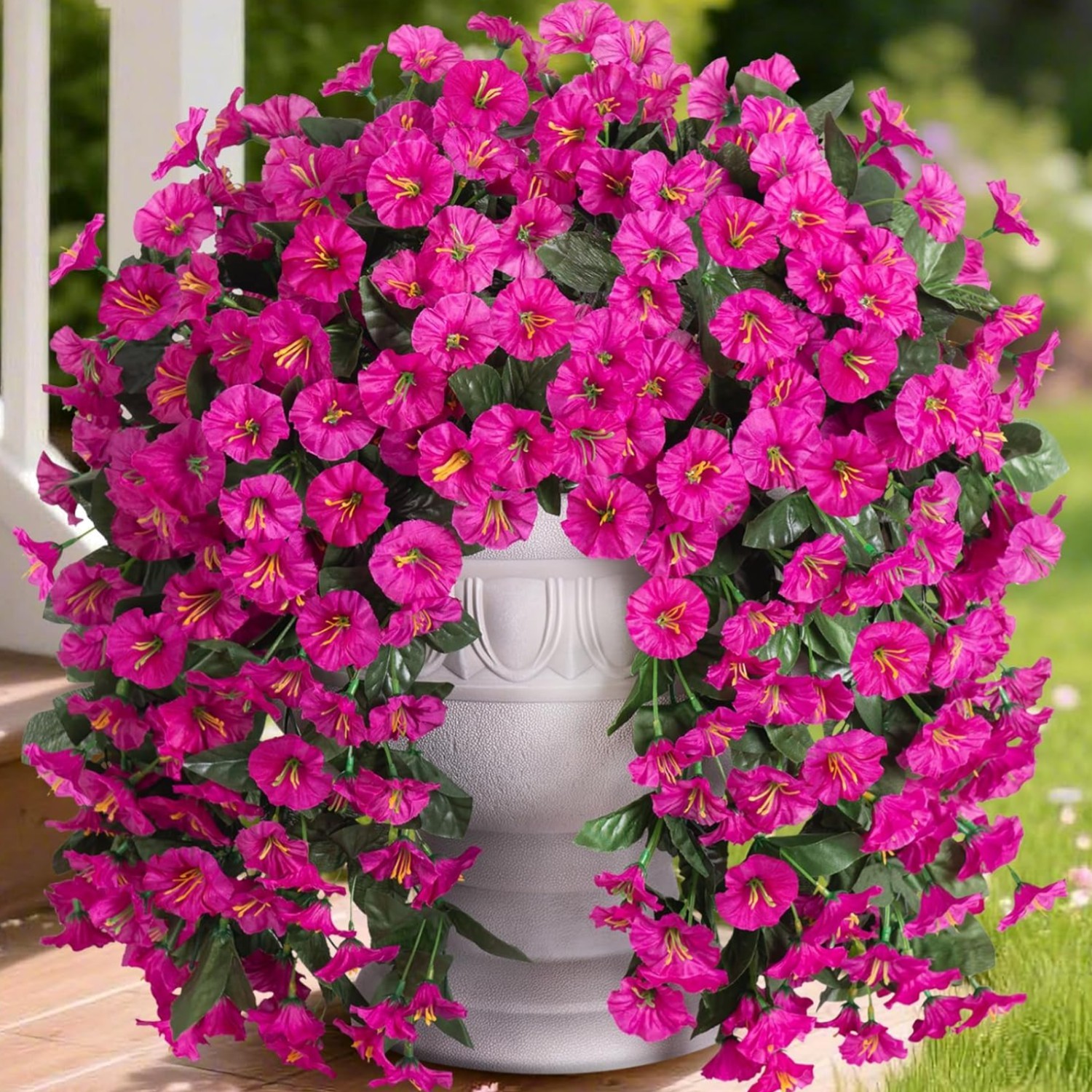 Artificial Fake Hanging Flowers Plants for Outdoor Outside Decoration, 2PCS F…