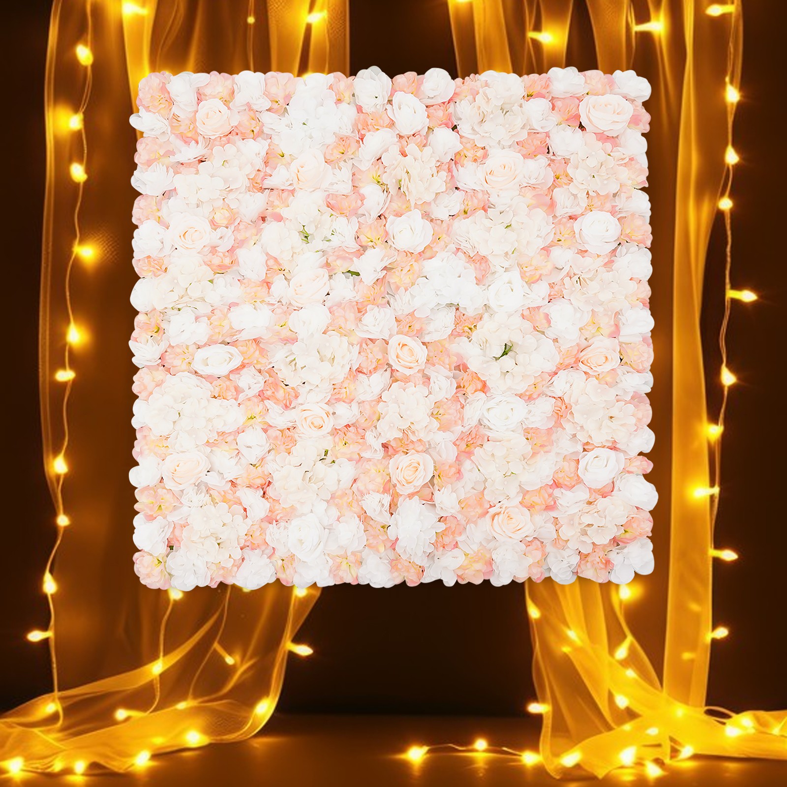 Square Artificial Flower Panels Rose Flower Panels Artificial Flower Wall Decor