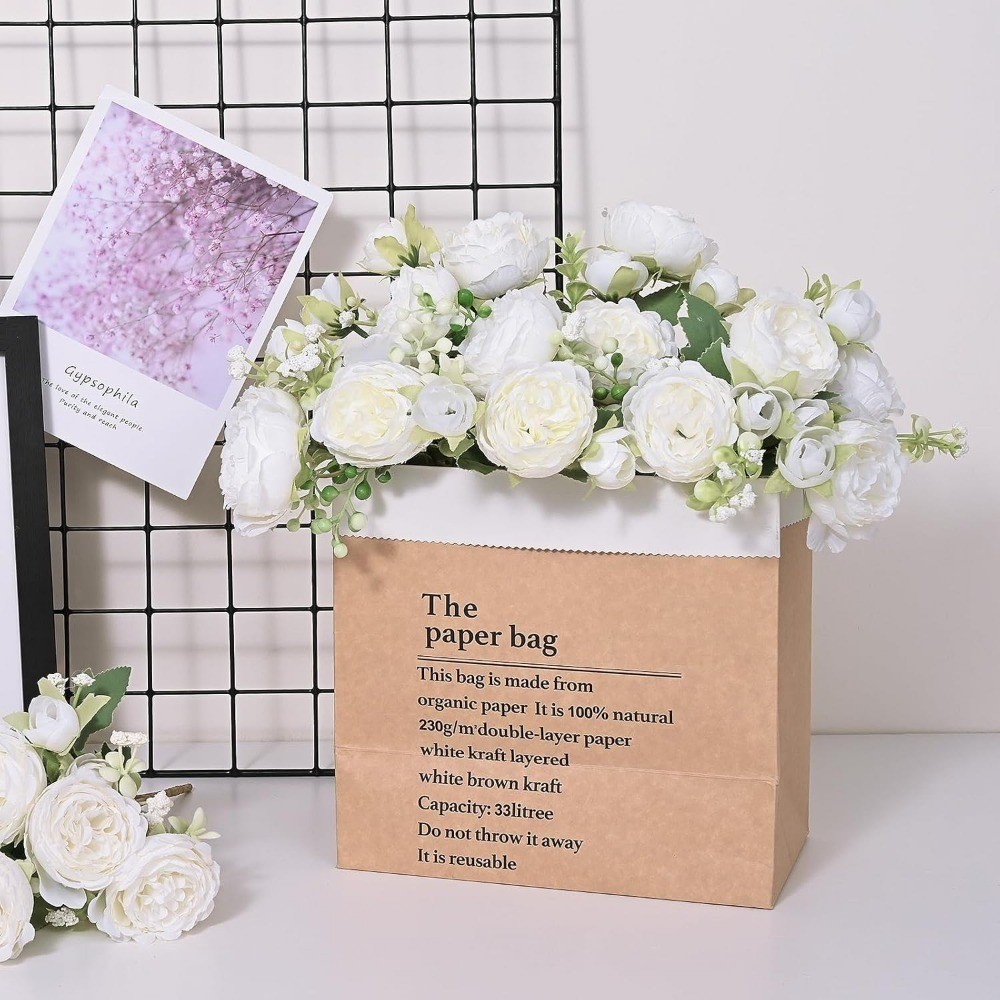 Artificial Peony Flowers 36 Heads Fake Bouquets Party & Celebration Decorations.