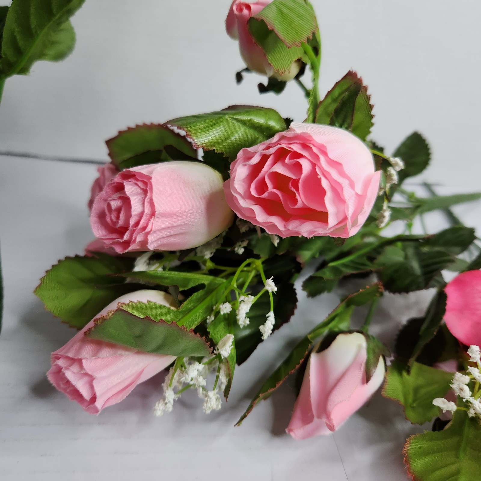 Artificial Silk Flower Lot Roses Lily Pink White Floral Craft Wedding Decor