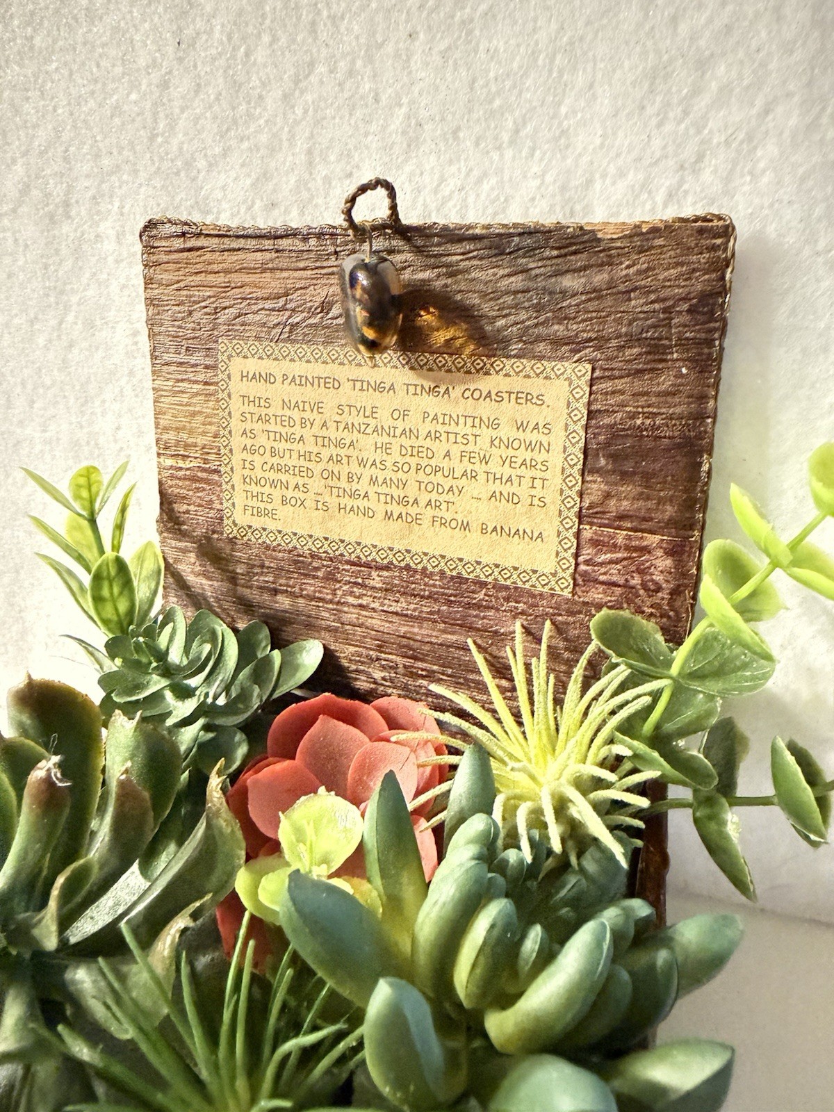 Handmade Box From Banana Fiber Artificial Succulents Repurposed Beautiful