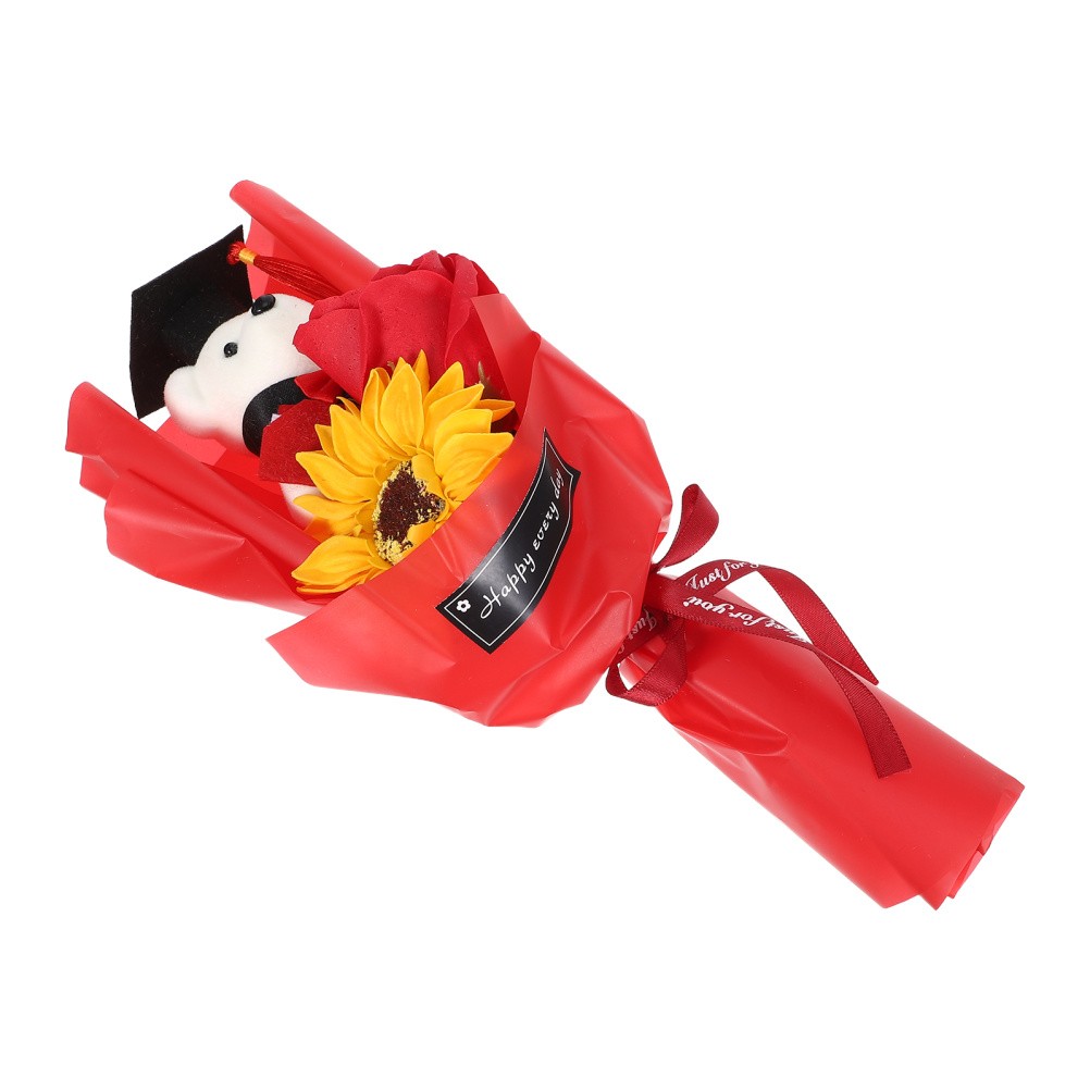 Graduation Stuffed Toys 2026 Decor Bear Flower Bouquet Artificial Animals