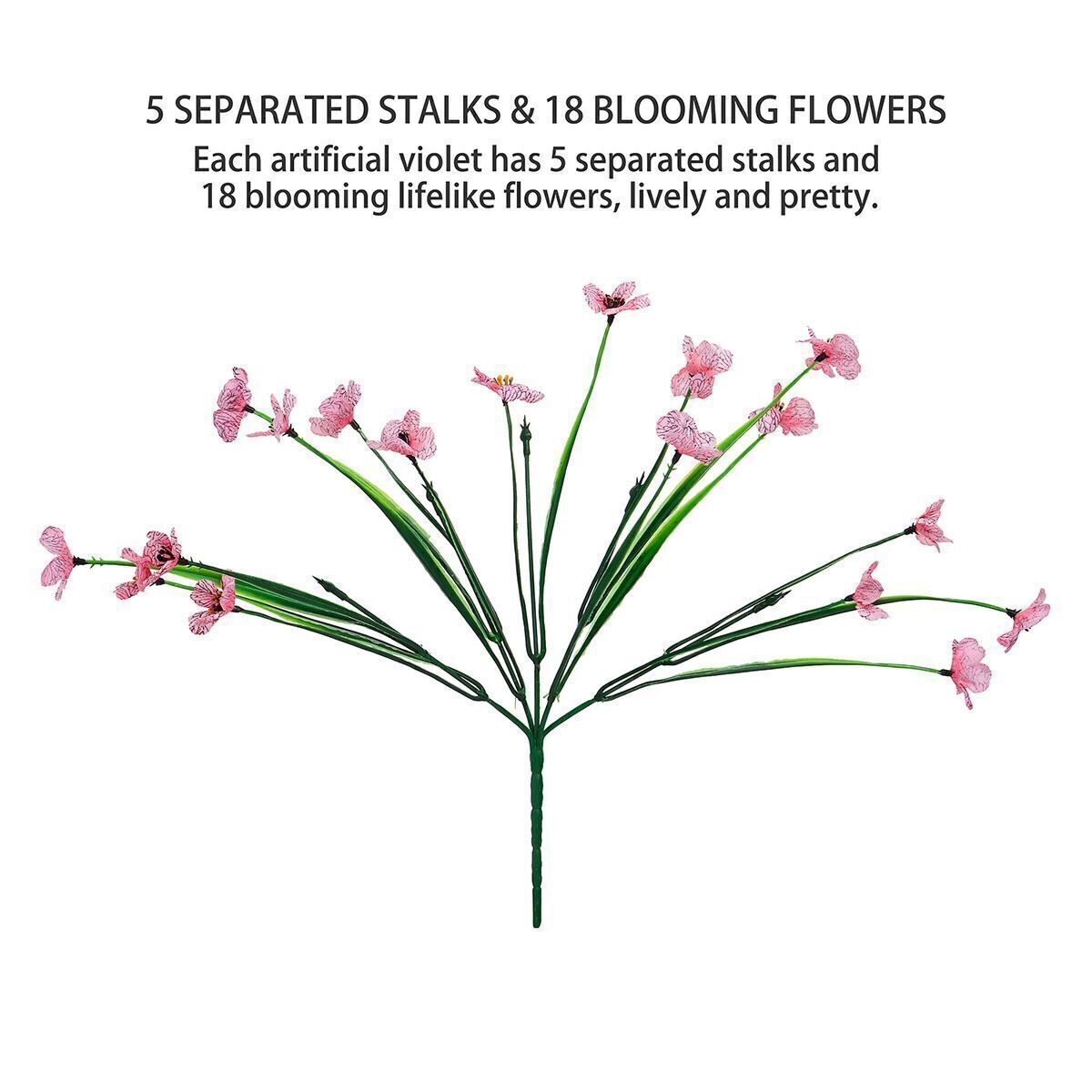 2/4/6/8 Bundles Artificial Fake Silk Violet Orchid Flowers UV Resistant Plant
