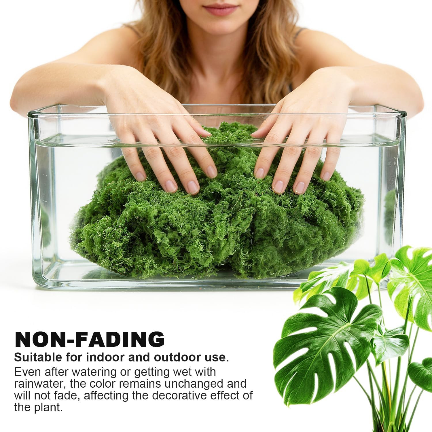 1200 Grams Fake Green Moss for Crafts, Decorative Artificial Faux Moss for Plant