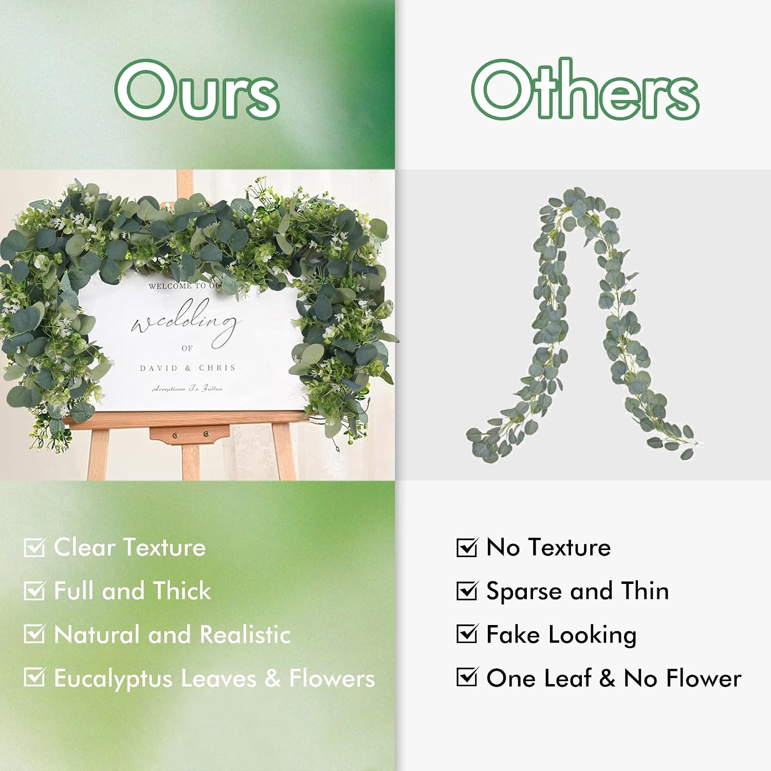 2 Pack Eucalyptus Garland 6 FT Artificial Greenery Garland Faux Silver Dollar Le