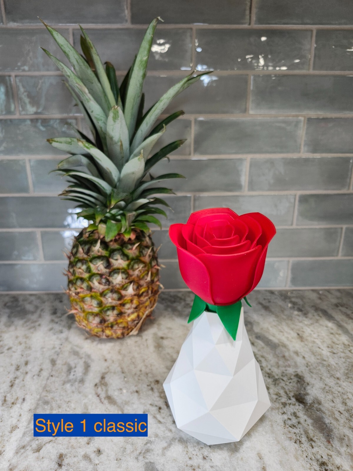 3D Printed Rose with Vase for dry flowers – A Timeless Gift