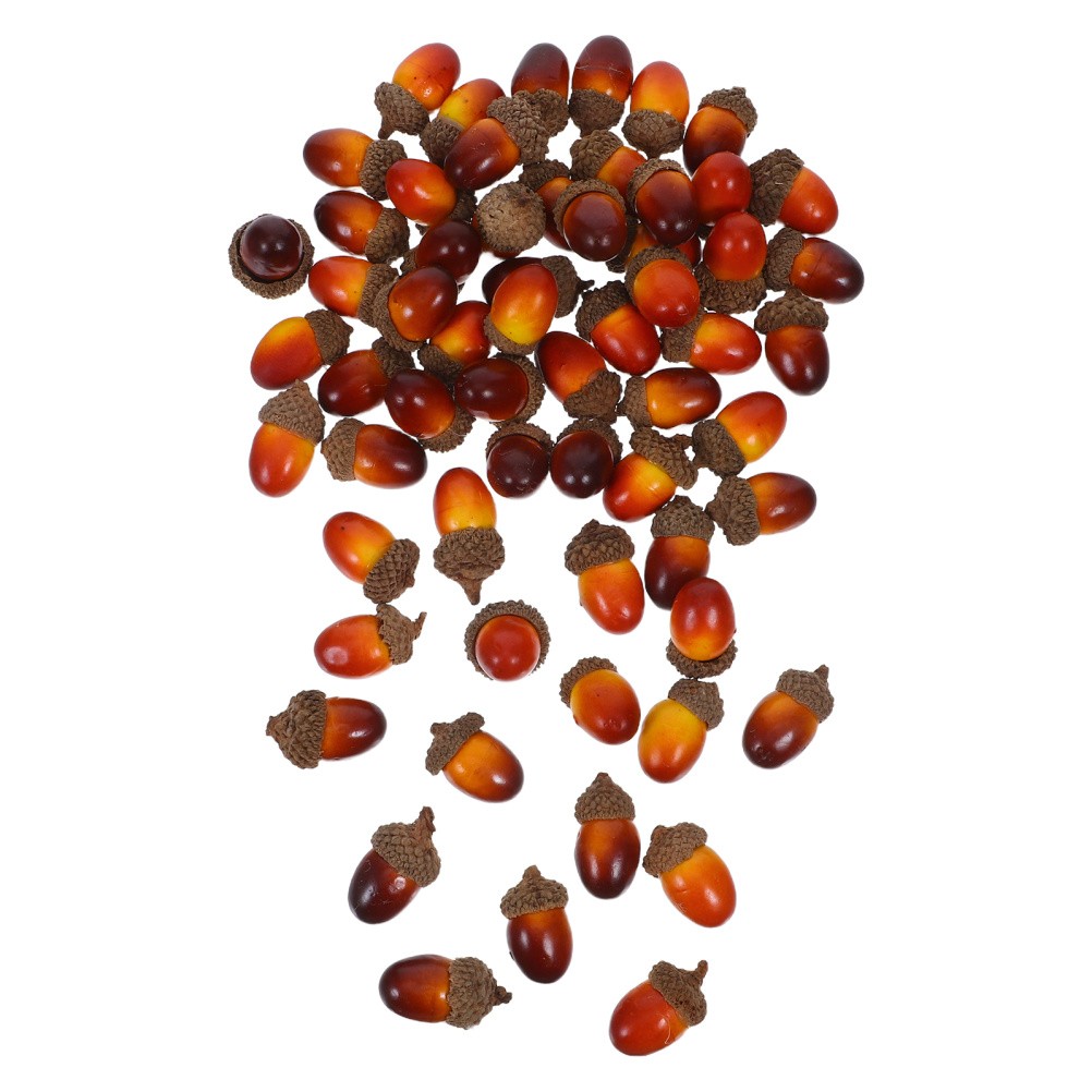 60 Pcs Acorn Bowl Filler Artificial Fruit Decor Mini Acorns Large