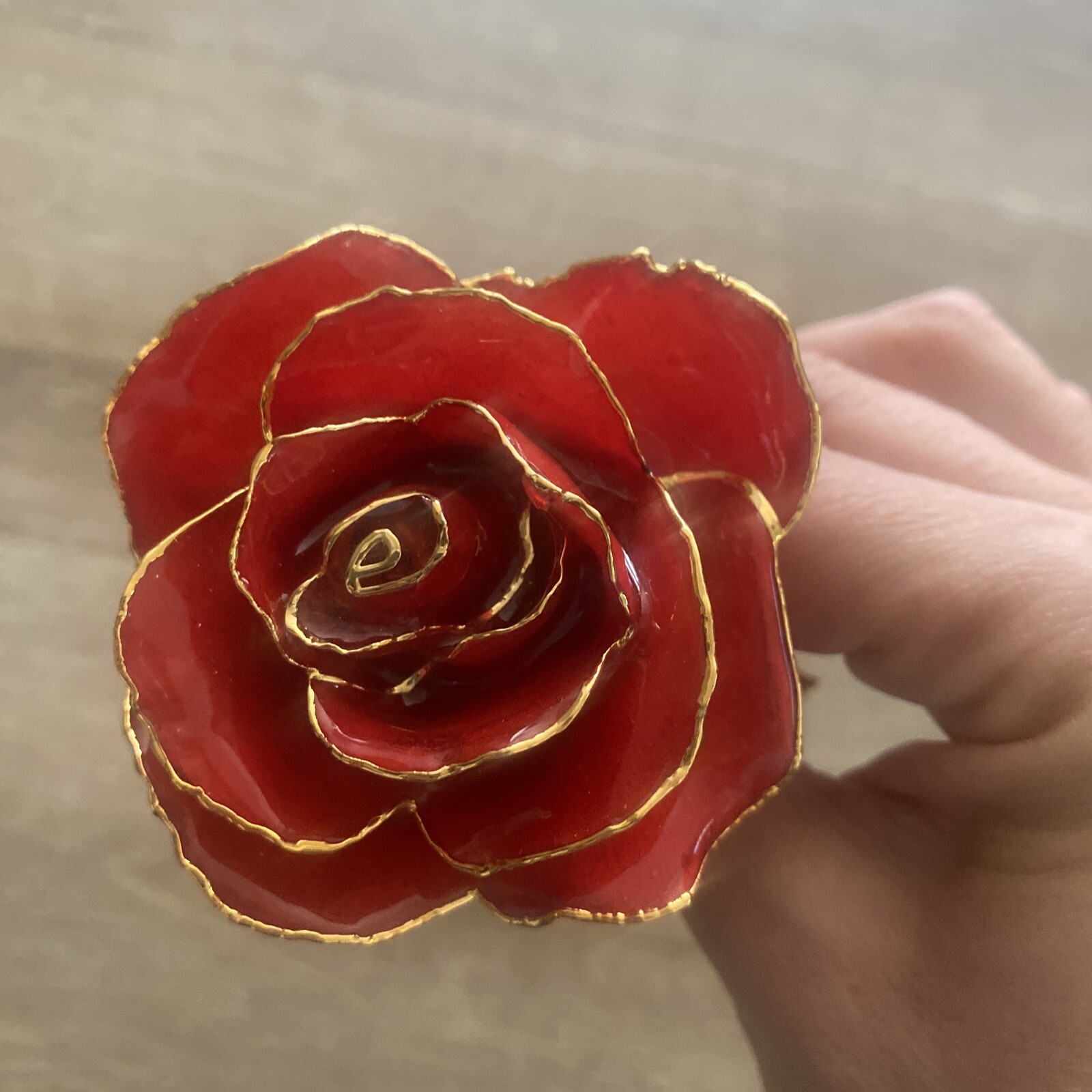 24K Plated Gold Dipped REAL Rose Forever Preserved Red Rose Flower