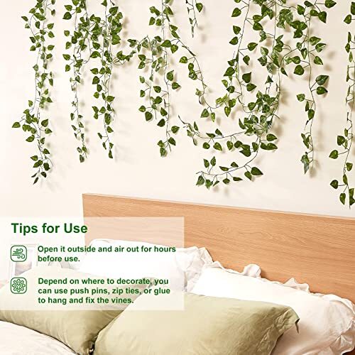 CEWOR 24 Pack 173ft Artificial Ivy Greenery Garland, Fake A-24pcs of Vines