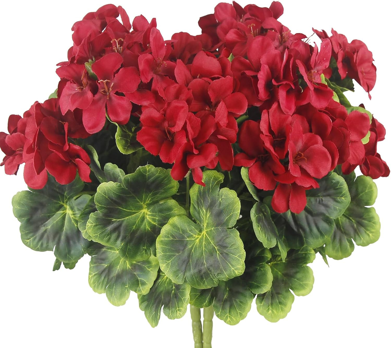 2 Pcs Artificial Geraniums for Outdoor Silk Geranium Flowers Red Artificial Gera