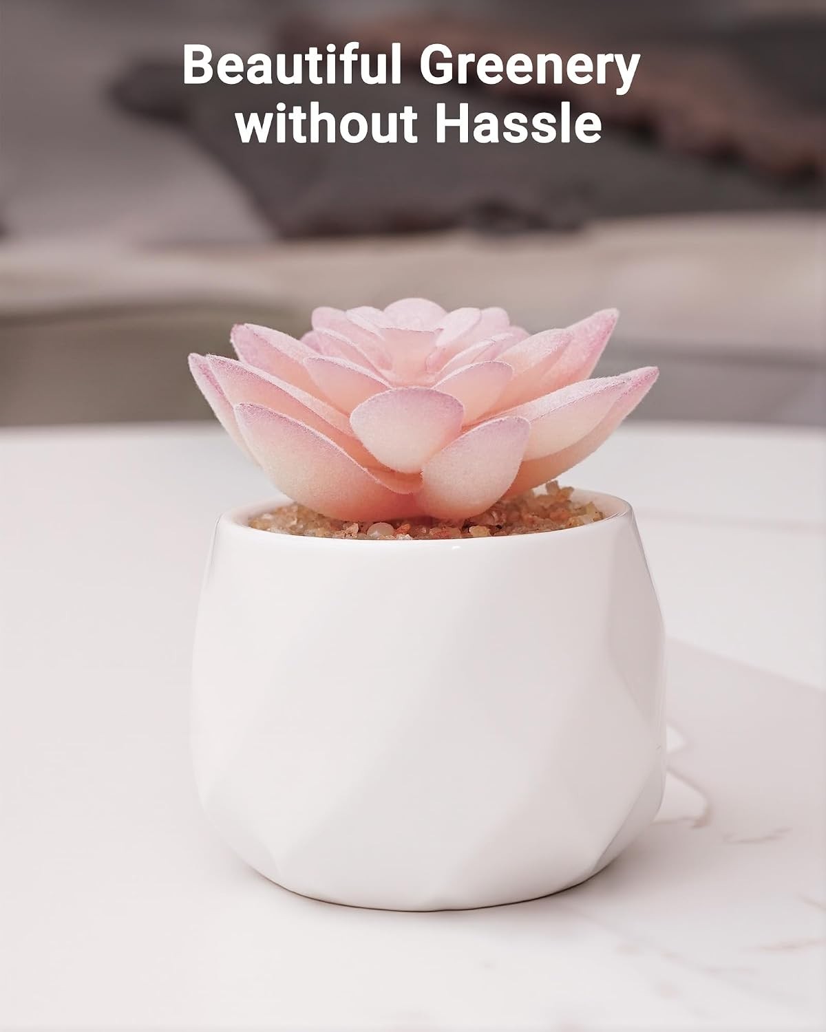 Vibrant Pink Mini Faux Succulents in Ceramic Pots – Perfect for Home & Office…