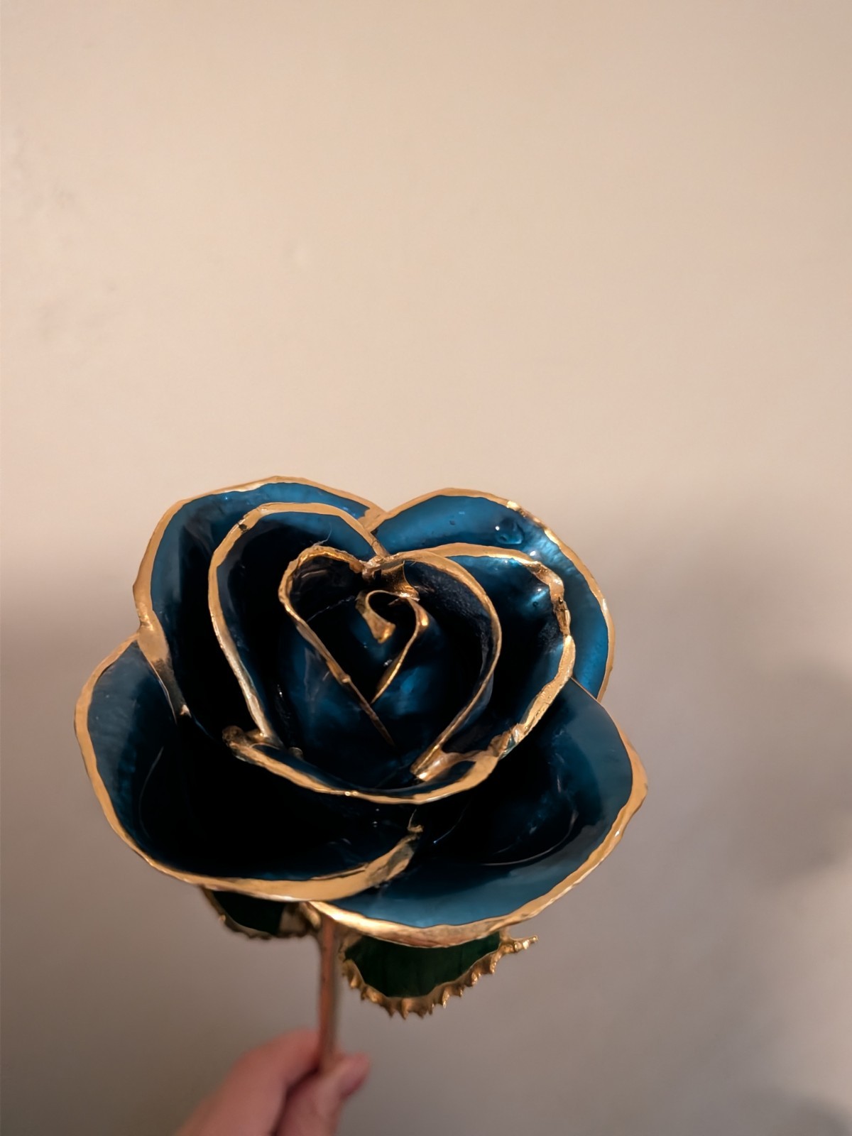 Vintage Glass Forever Rose Figurine Crystal Decorative Collectible Romantic