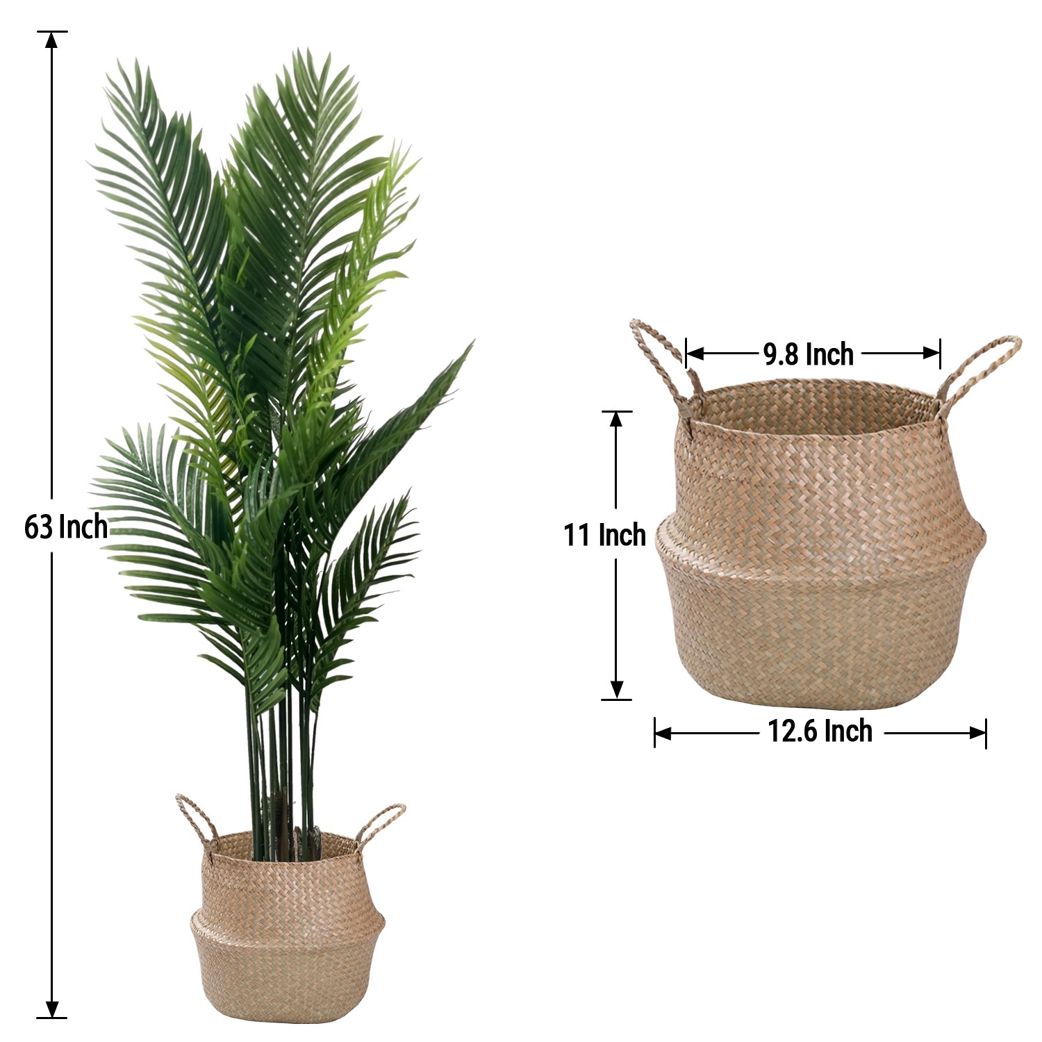 Artificial Areca Palm Plant Fake Palm Tree with Pot – Realistic Leaves