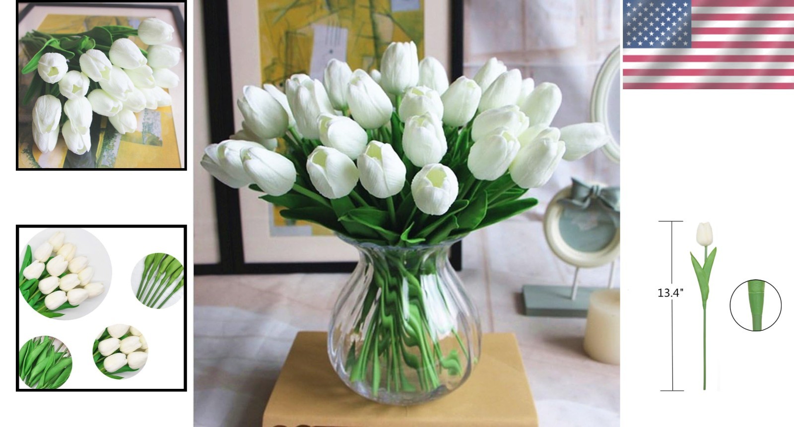 Versatile 10-Count PU Tulips – Artificial Flowers for Timeless Weddings & Decor