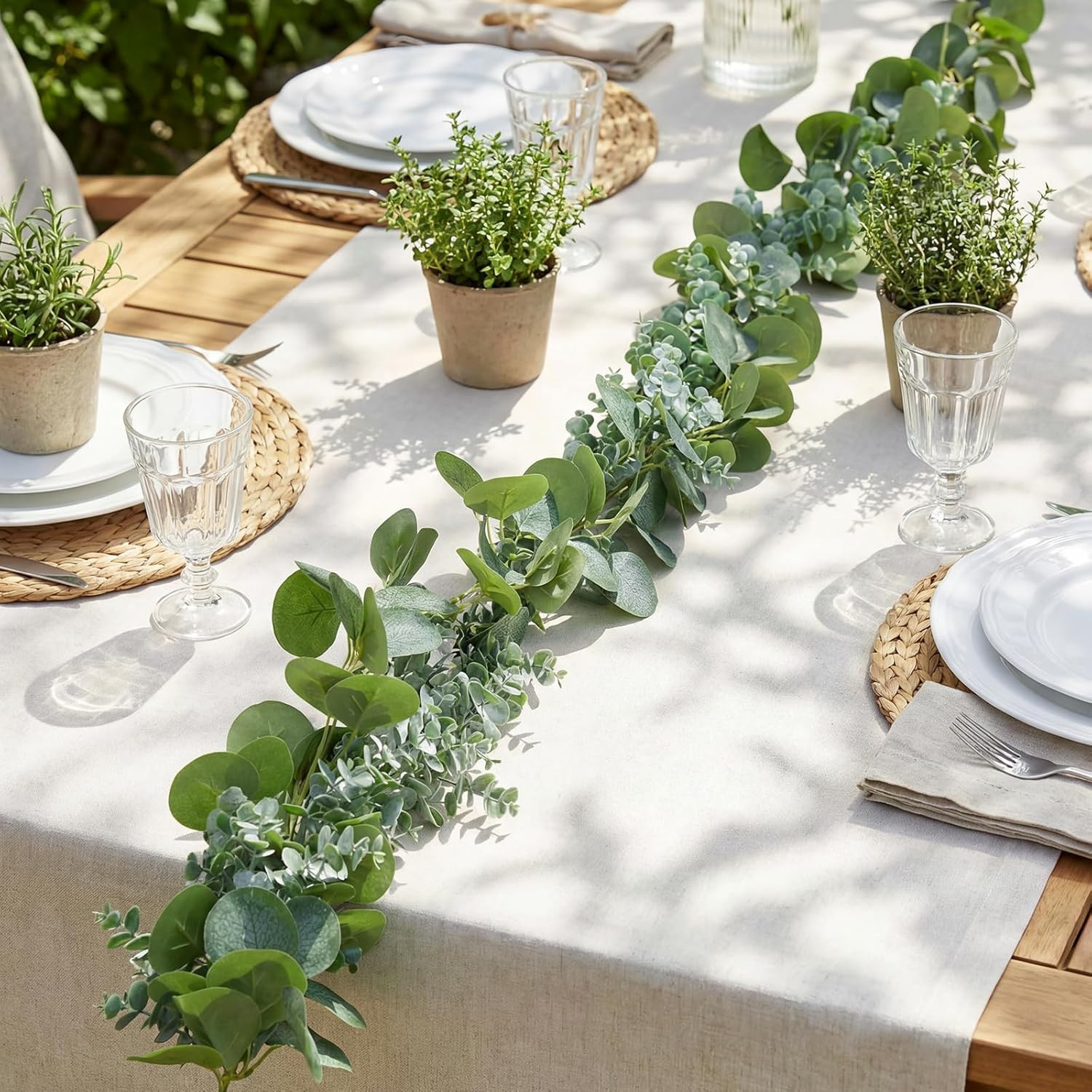 6Pcs Faux Eucalyptus Garland – 5.91ft Greenery Vines for Home & Party Decor