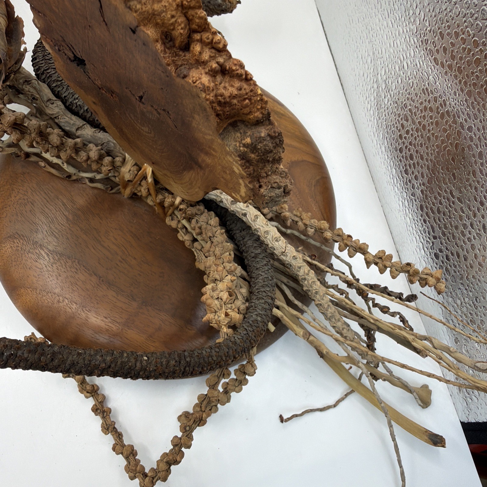 Drift Wood, Dried Pods, Dried Plants Centerpiece Sculpture Shelf Decor Handmade