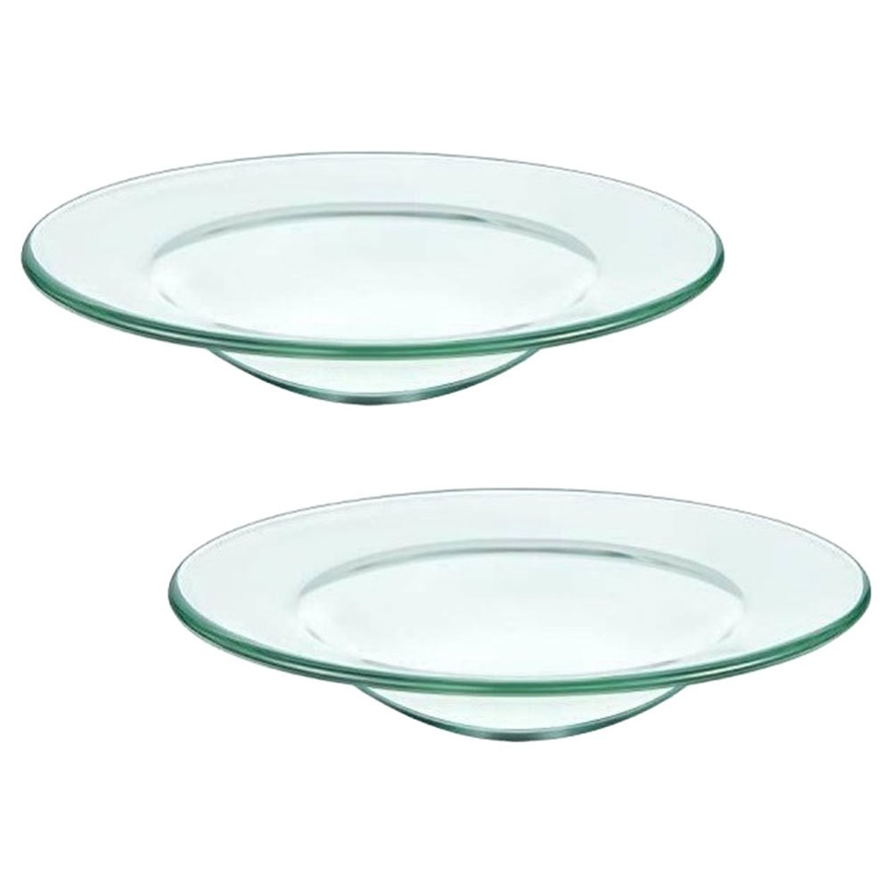 2Pcs Reusable Glass Wax Melt Plates for Candle Warmers Transparent and Sturdy