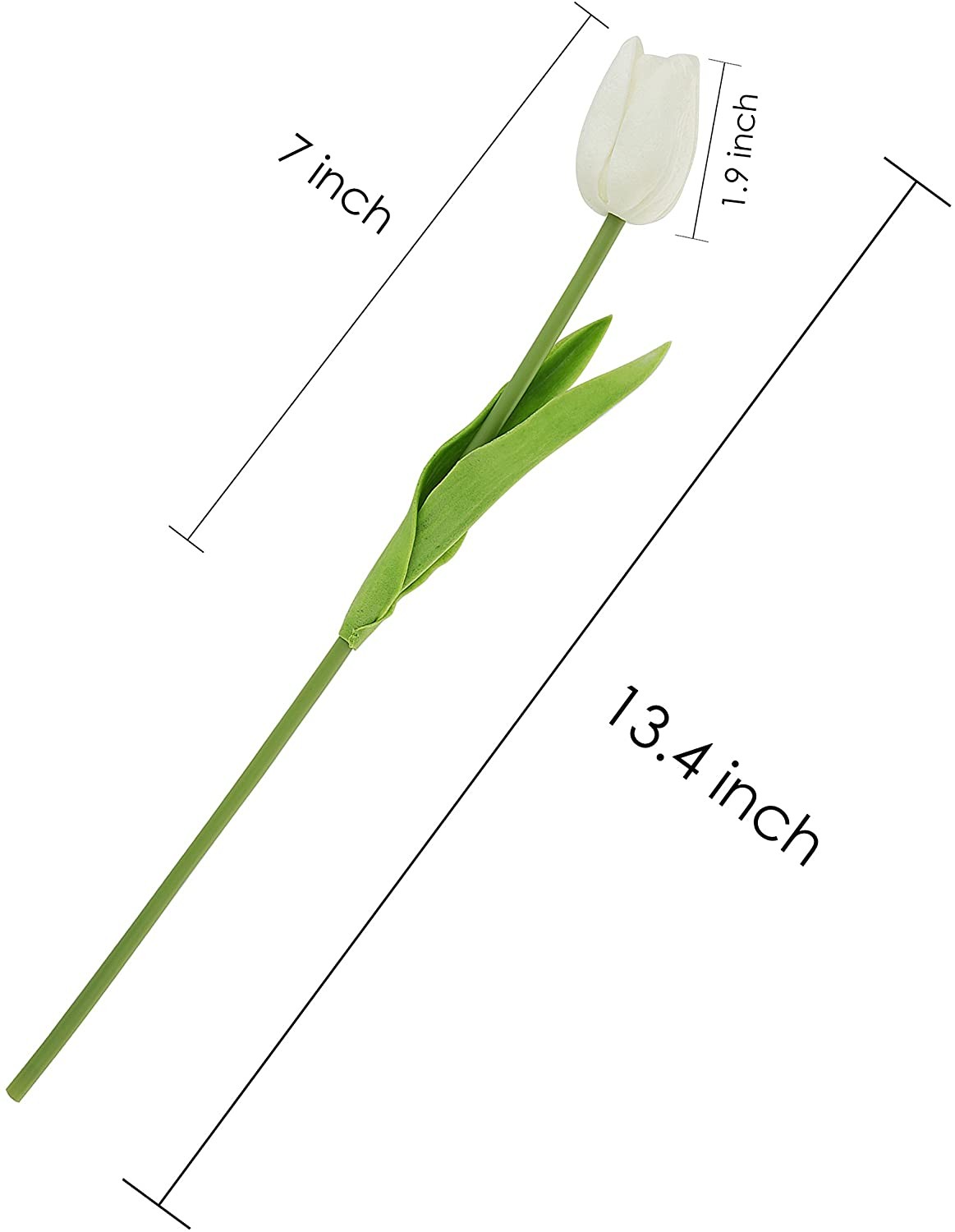 10-20× White Artificial Tulip Fake Flowers Real Touch Pop Wedding Home Decor US