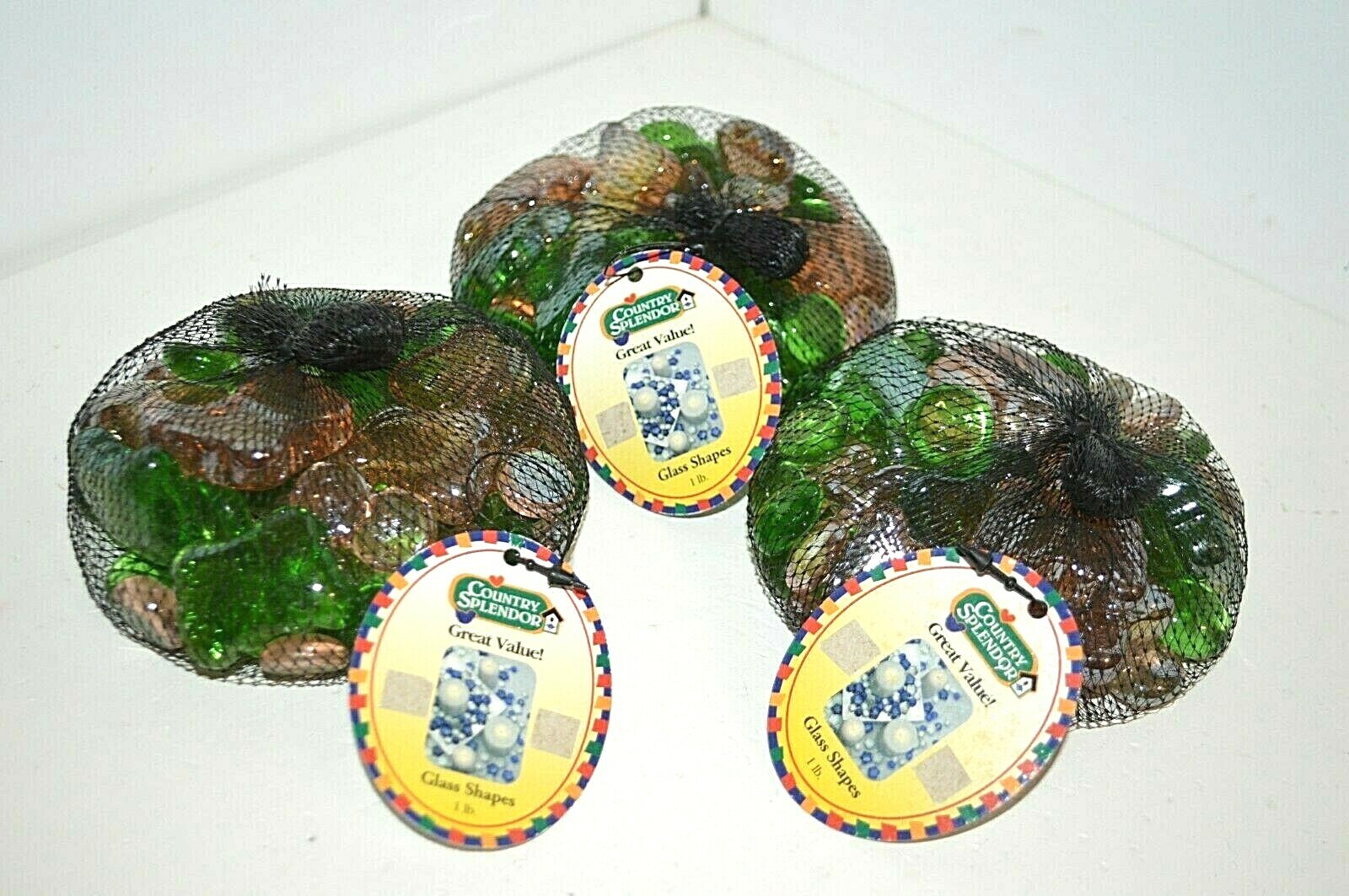 3X Accent Glass Shapes 1.0 lb ea = 3.0 lbs Craft GARDEN Decor Butterfly Display