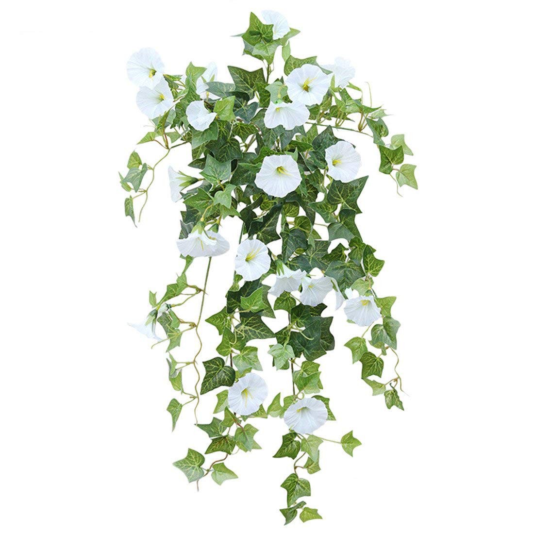 1 Branch(12 Stems/23 Flowers) Artificial Morning Glory Trumpet Flower Vine Pl…