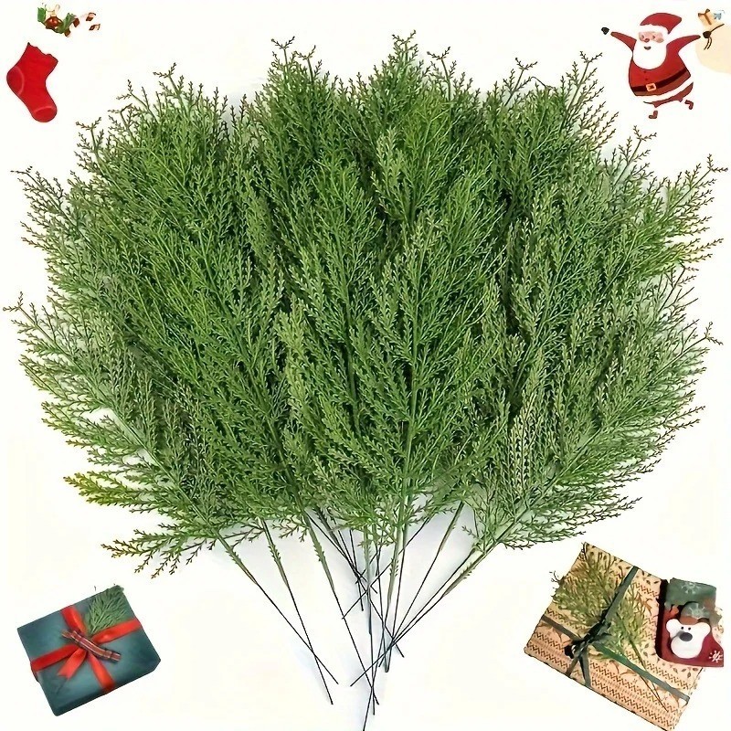 24pc Artificial Plants Pine Branches Evergreen Pines Leaves Sprigs Christmas