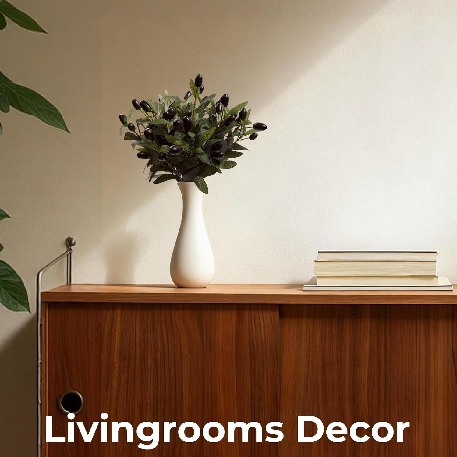 20Pcs Faux Olive Tree Branches with Lifelike Olives for Home Decor