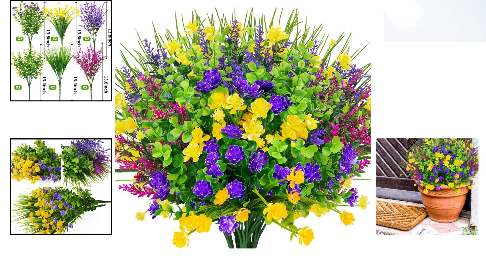 12 Bundle Set of Lifelike Artificial Flowers – Perfect for Every Occasion