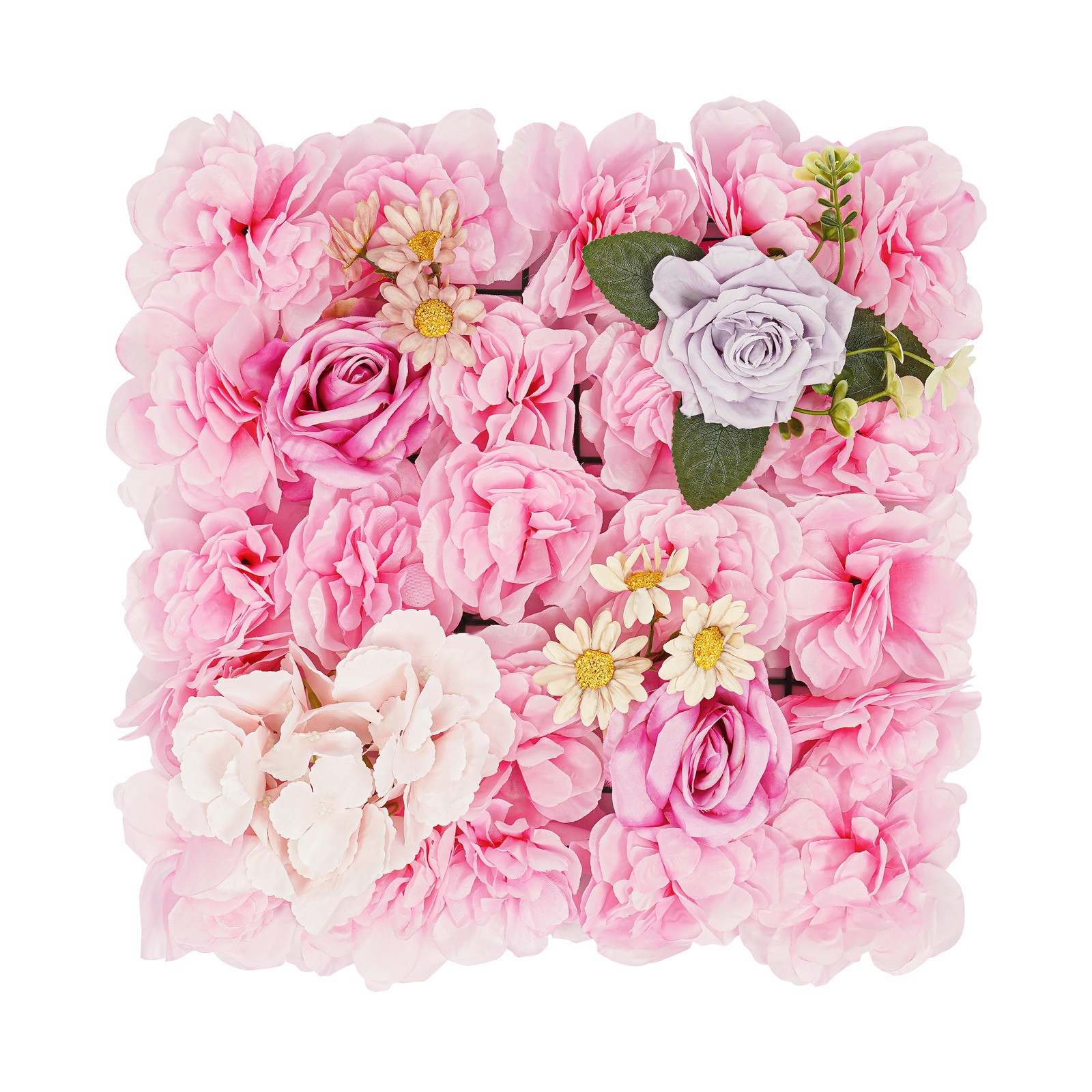 12 Pcs Artificial Flower Wall Panels, Artificial Flowers Wall Panel for Wedding