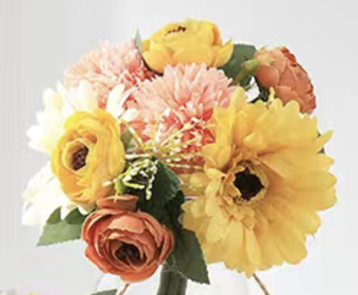 Autumn Fall Décor Flowers Pumpkins. & Garland Floral Arrangement Gift Set