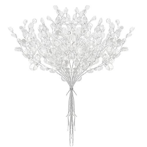 50pcs Acrylic Bead Drop Stems – Flower Bouquet Branches for Wedding & Home Decor
