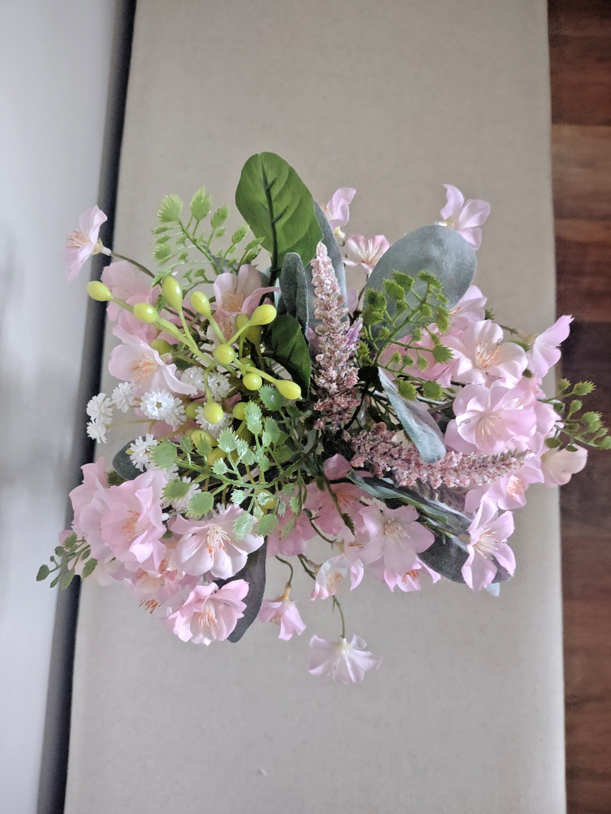 Pink Multi Flower Faux Arrangement in Glass Mason Jar with Faux Water~NEW SET/2