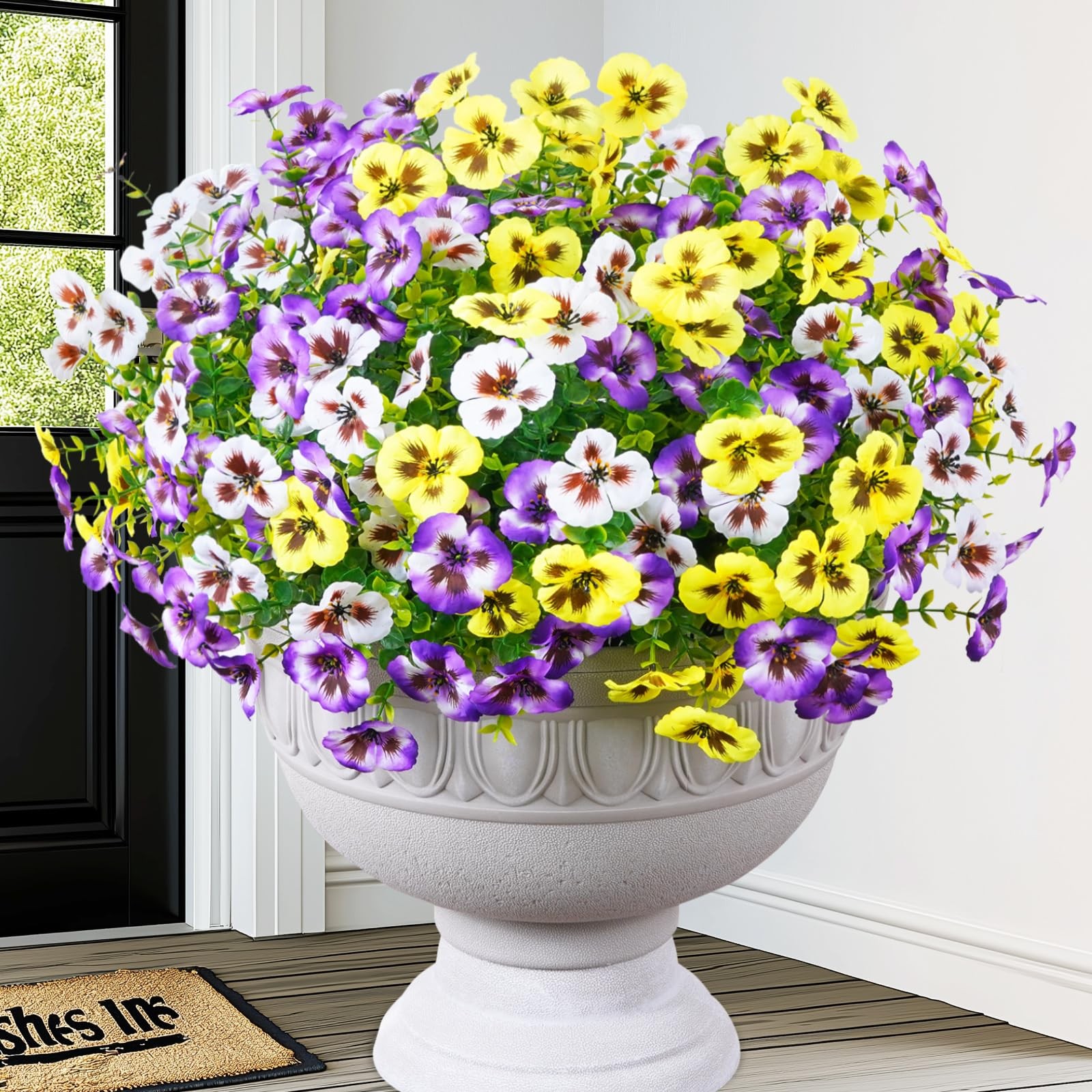 12 Bundles Look Real Artificial Flowers for Outdoors, Realistic Fake Outdoor …